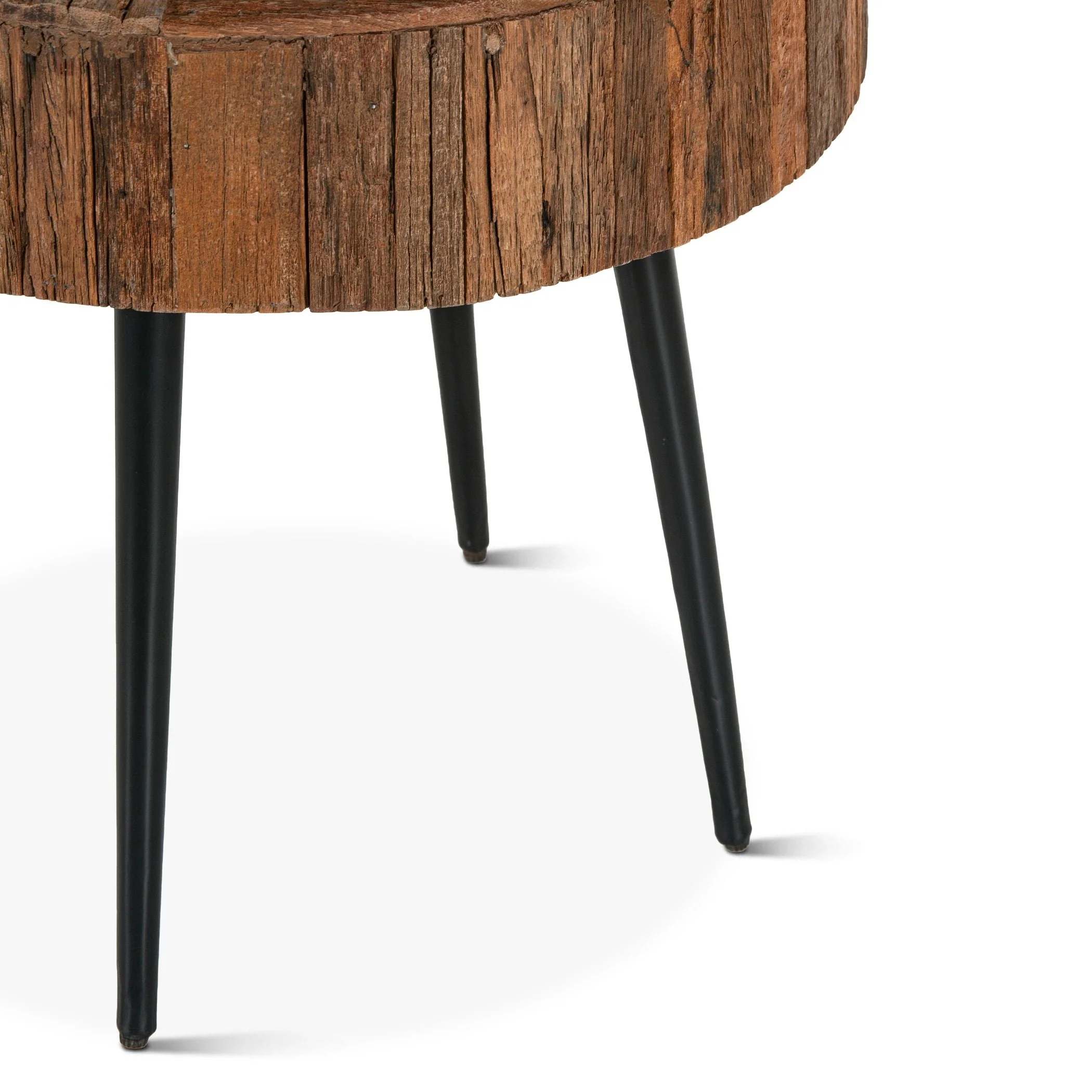 Jaipur 22" Round Side Table in Reclaimed Wood - Image 4