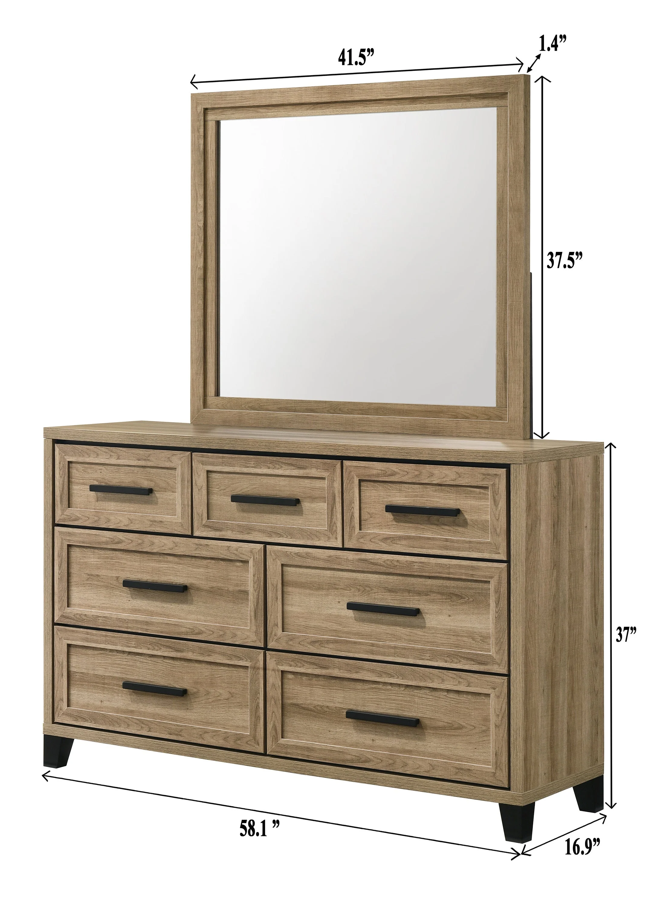 Jameson Natural Dresser Mirror - Image 2