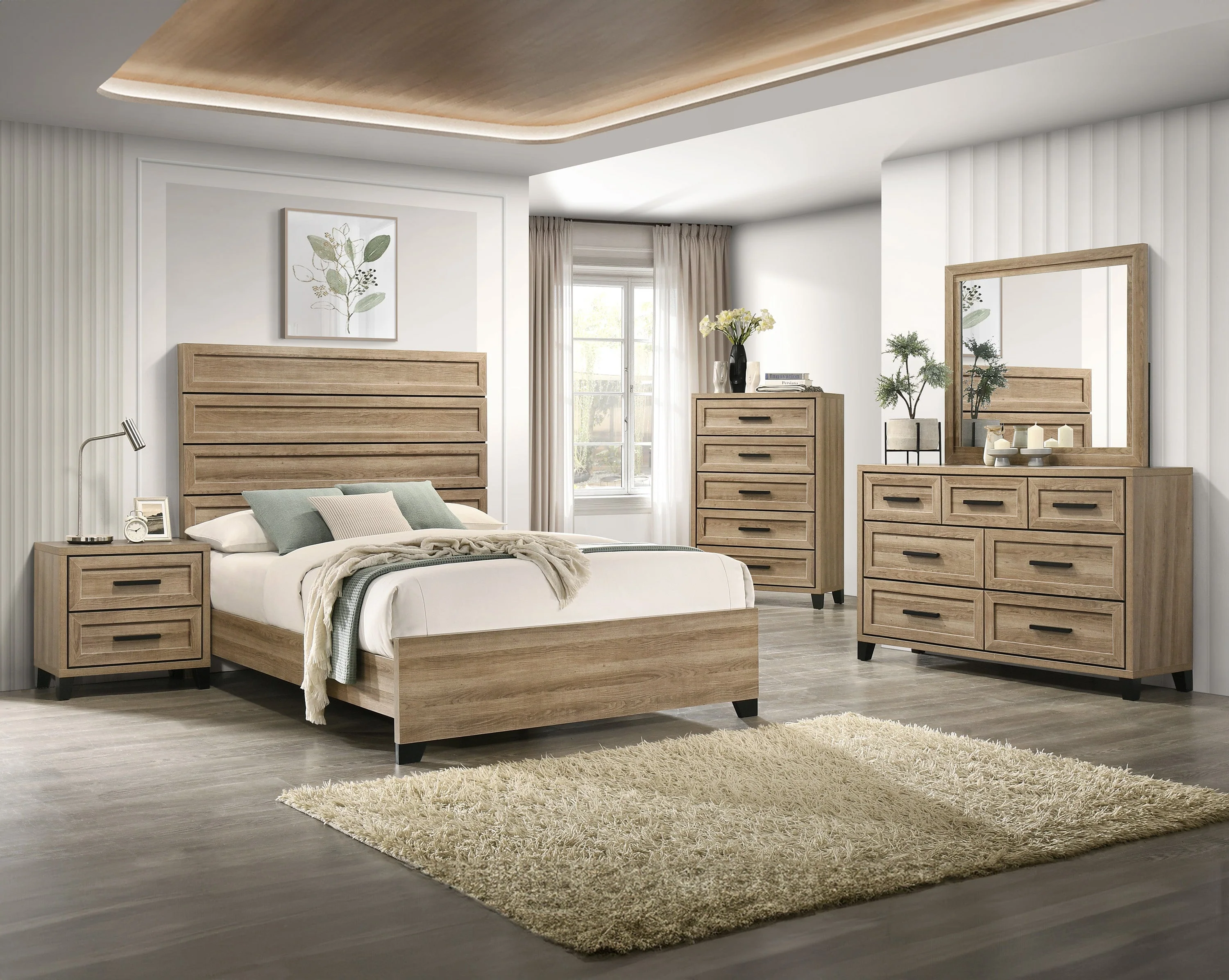 Jameson Natural Panel Bedroom Set