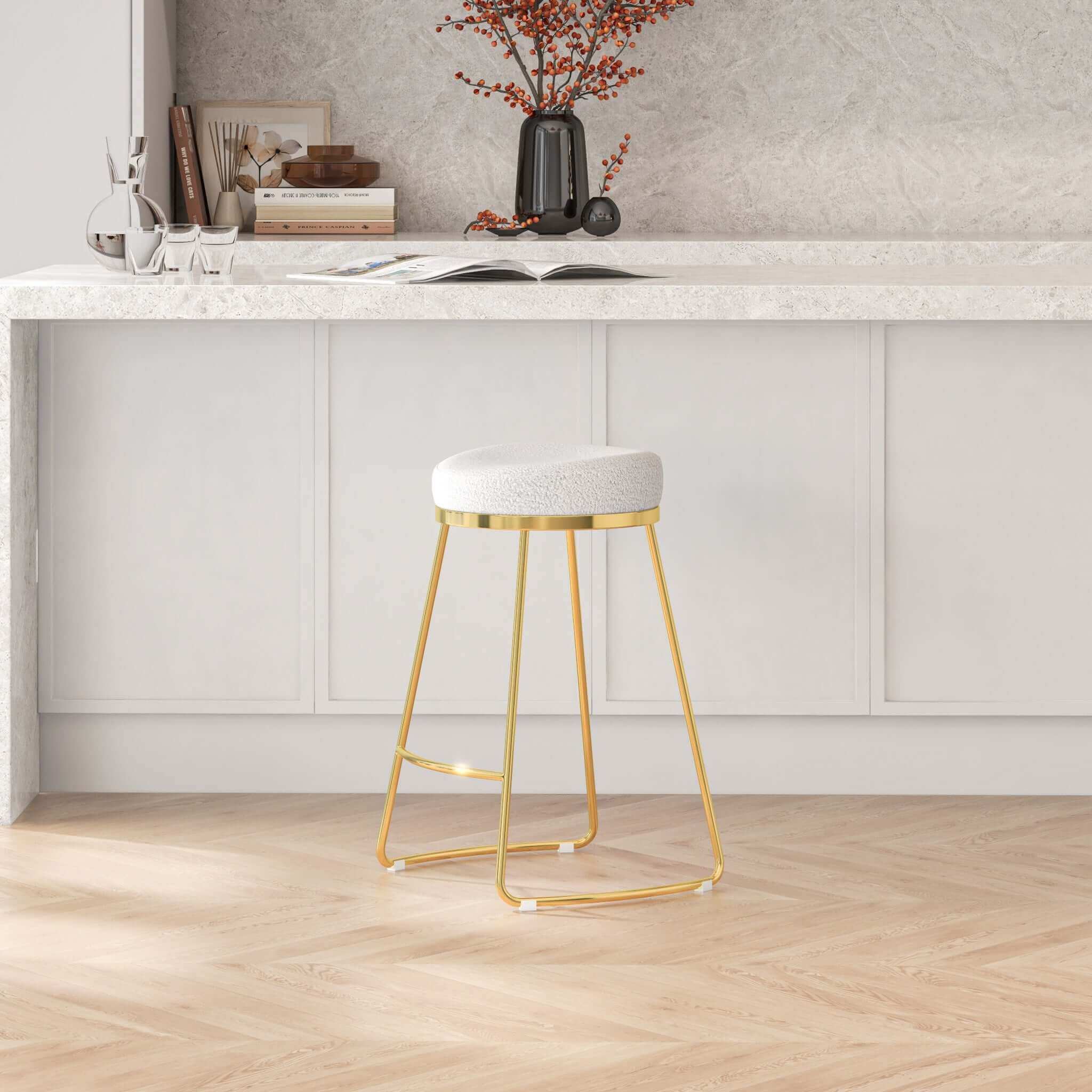 Jane 26"  Luxury Upholstered Stool - Image 4