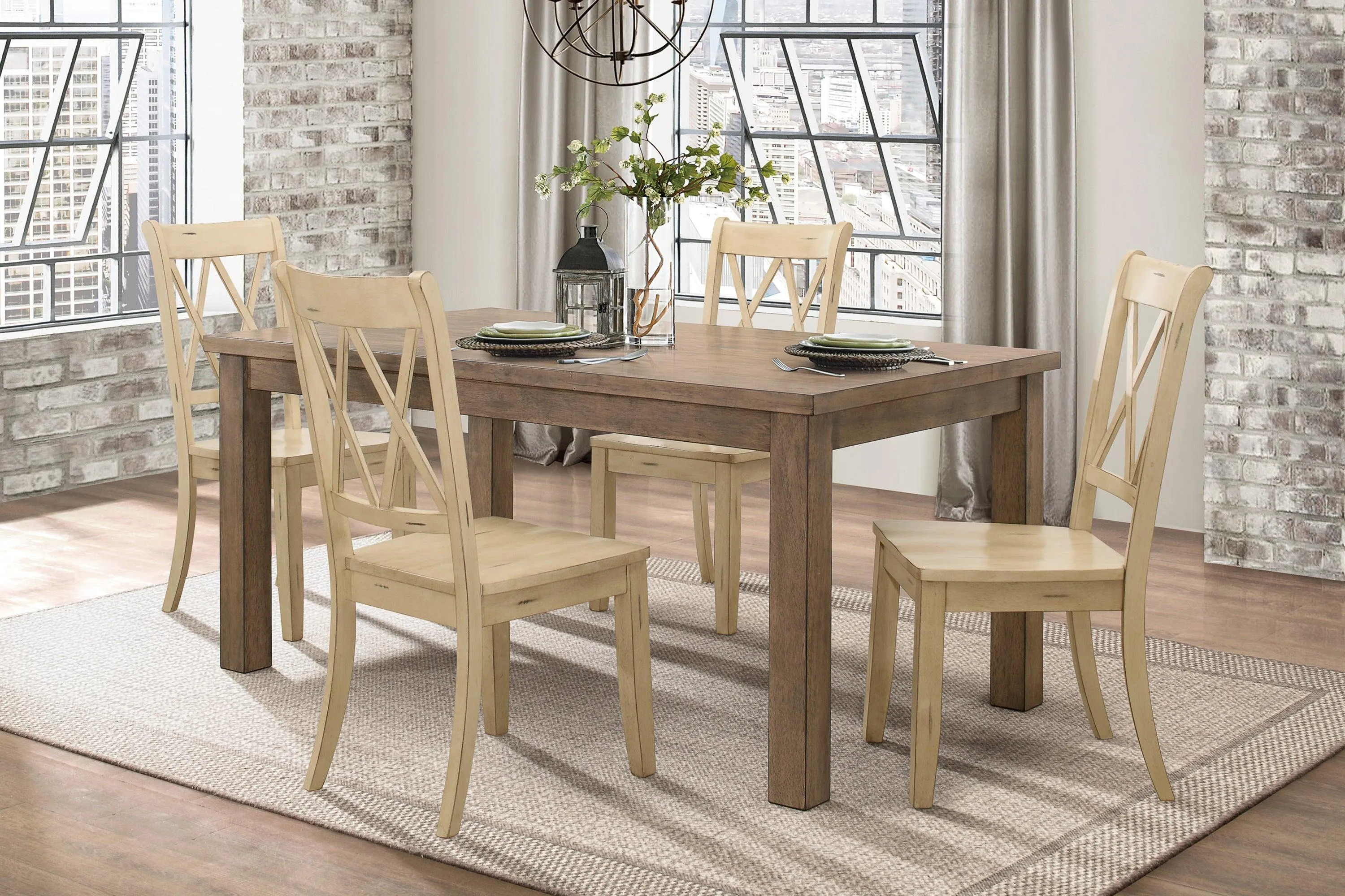 Janina Natural/Buttermilk Dining Set