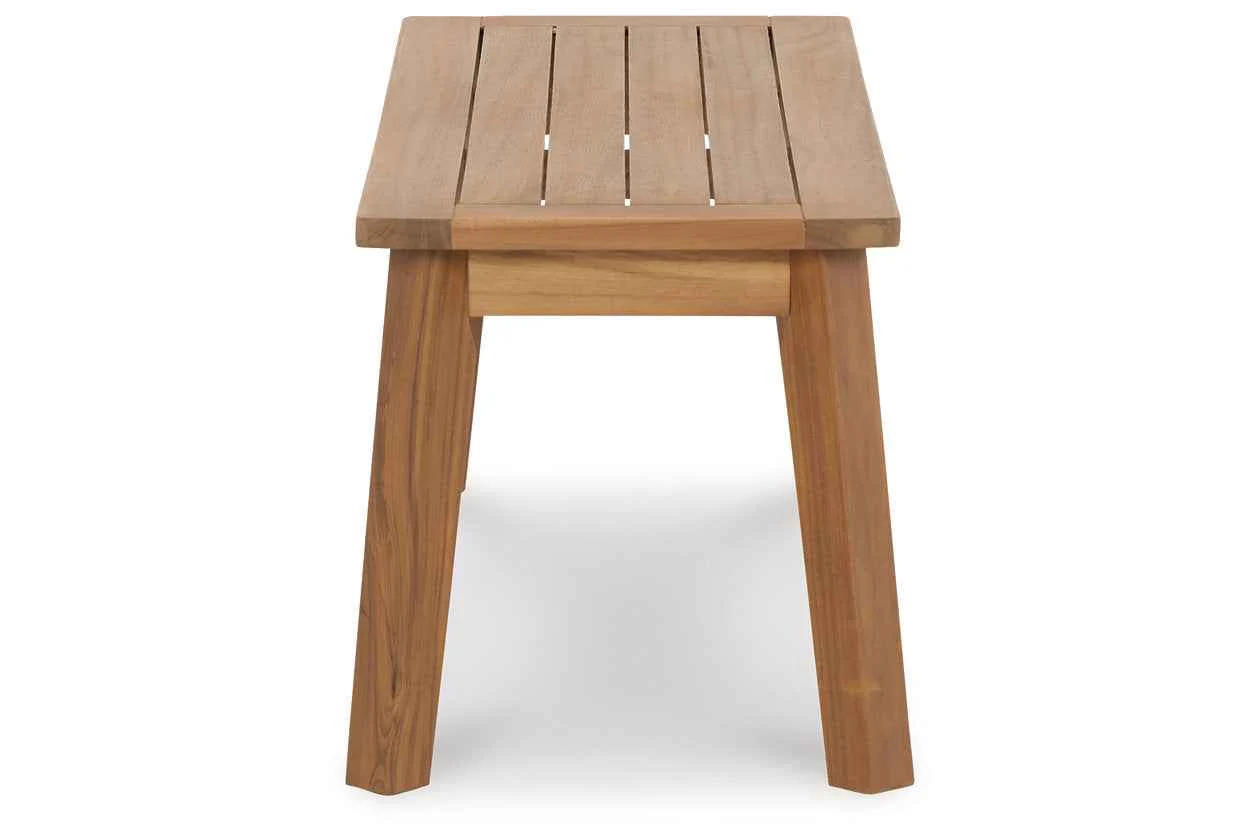 Janiyah Light Brown Outdoor Dining Bench - Image 4
