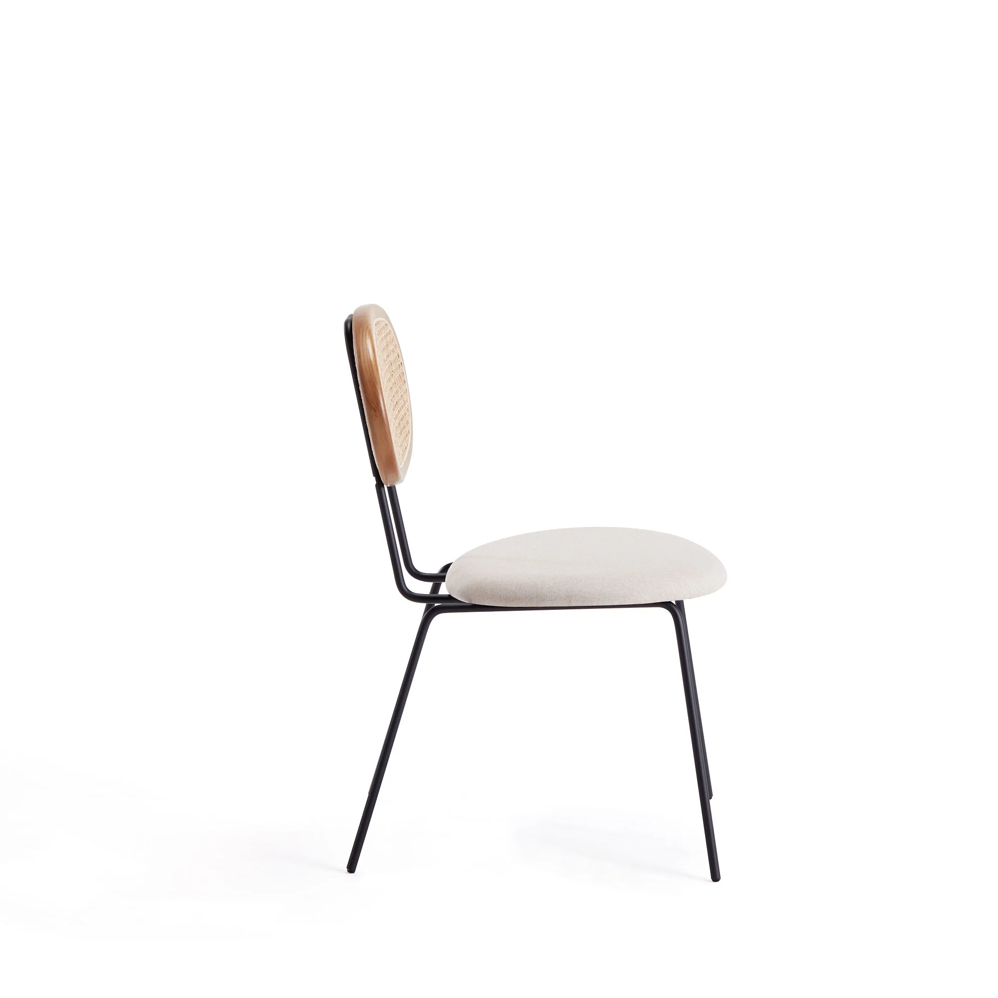 Jardin Dining Chair in Nature Cane and Oatmeal Upholstered Seating (set of 2) - Image 5