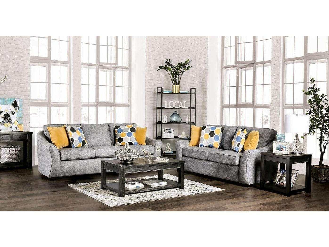 Jarrow Light Gray Stationary Sofa & Loveseat