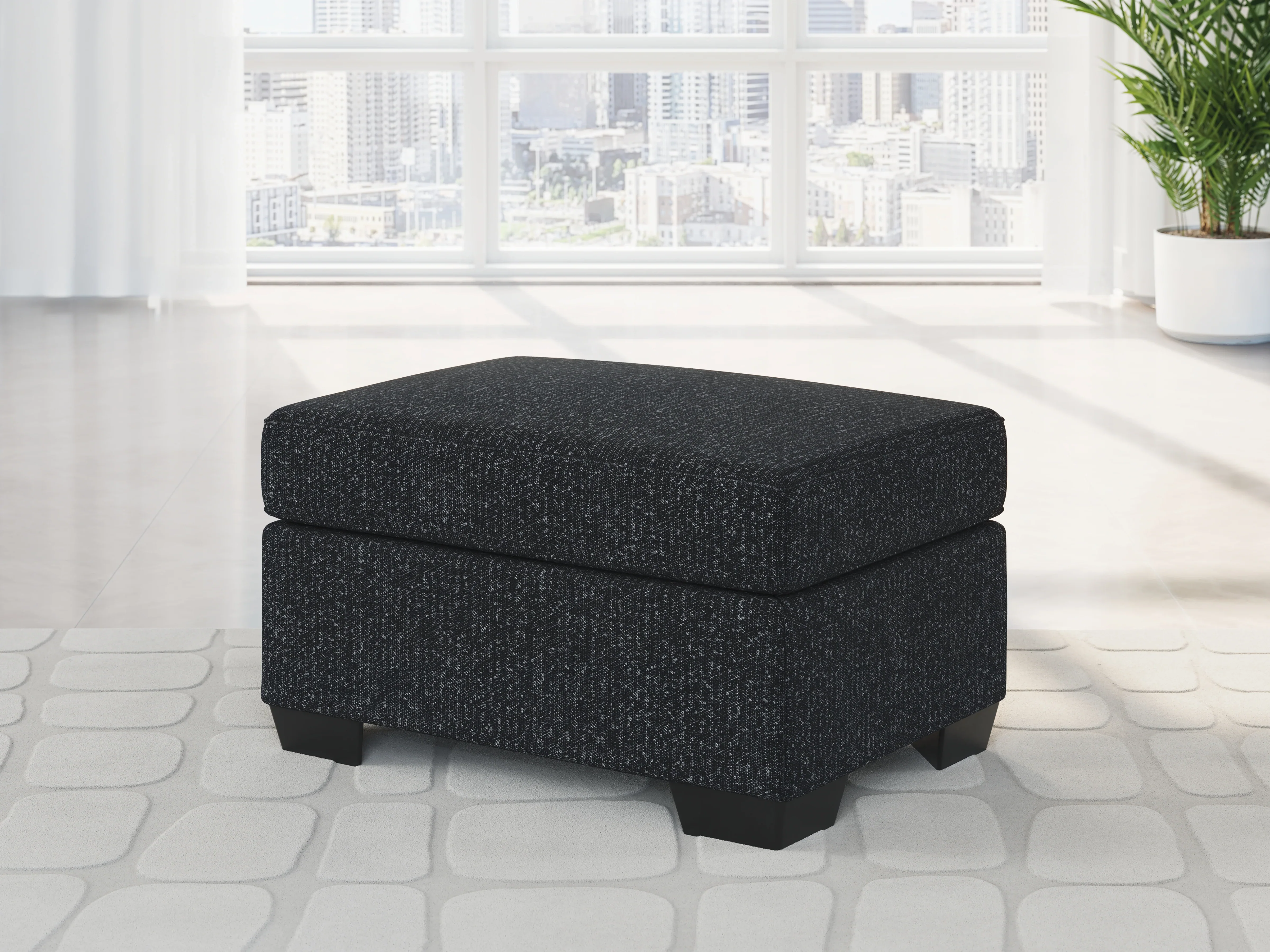 Jasmine Coal Peaks Ottoman - Image 2