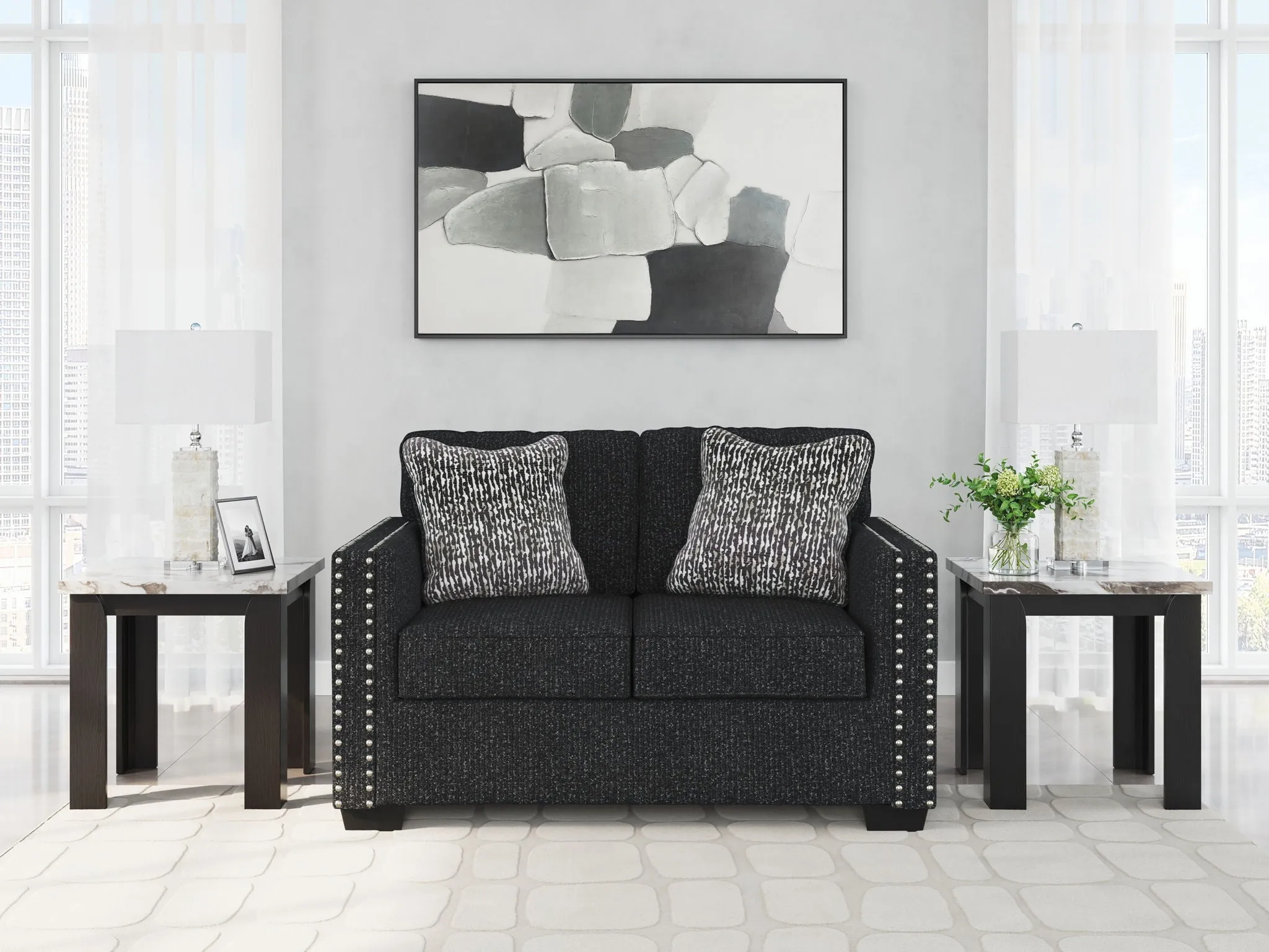 Jasmine Peaks Coal Sofa and Loveseat - Image 9