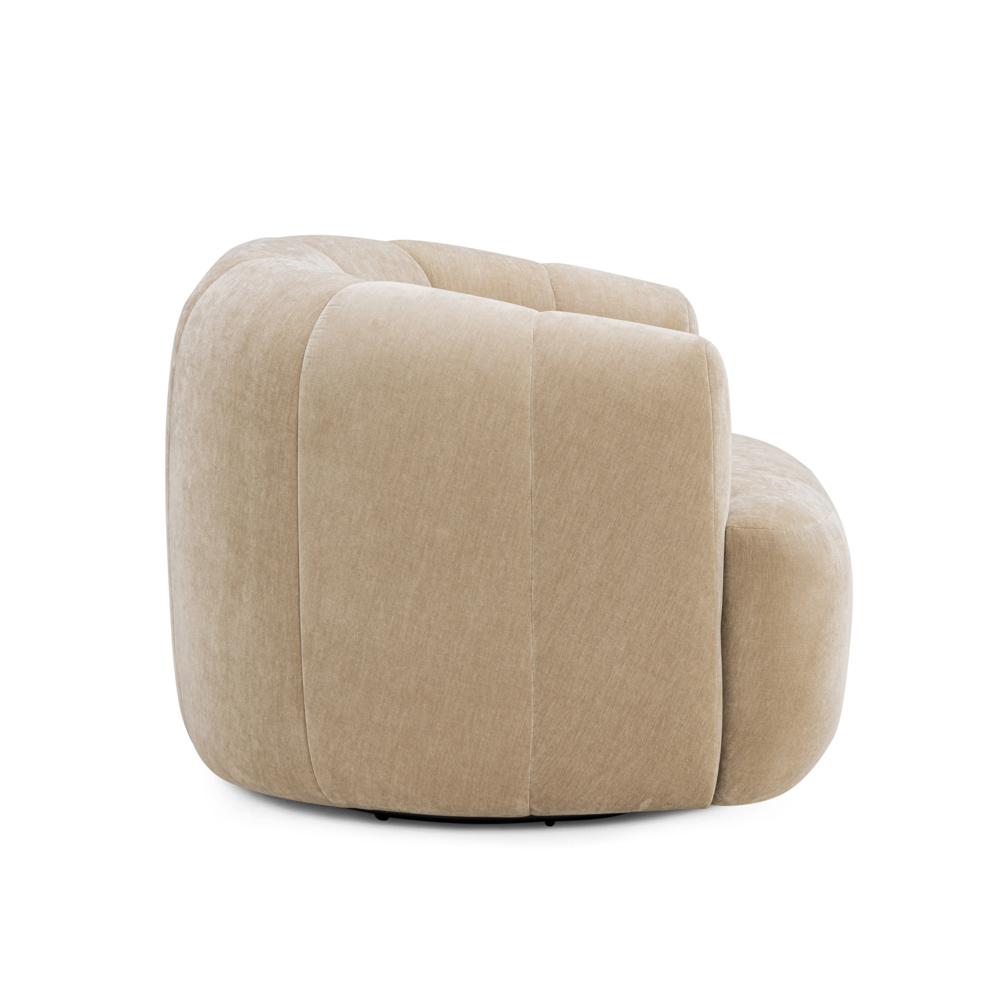 Jasmine Upcycled Contract-Grade Basketweave Fabric Swivel Accent Chair - Image 3