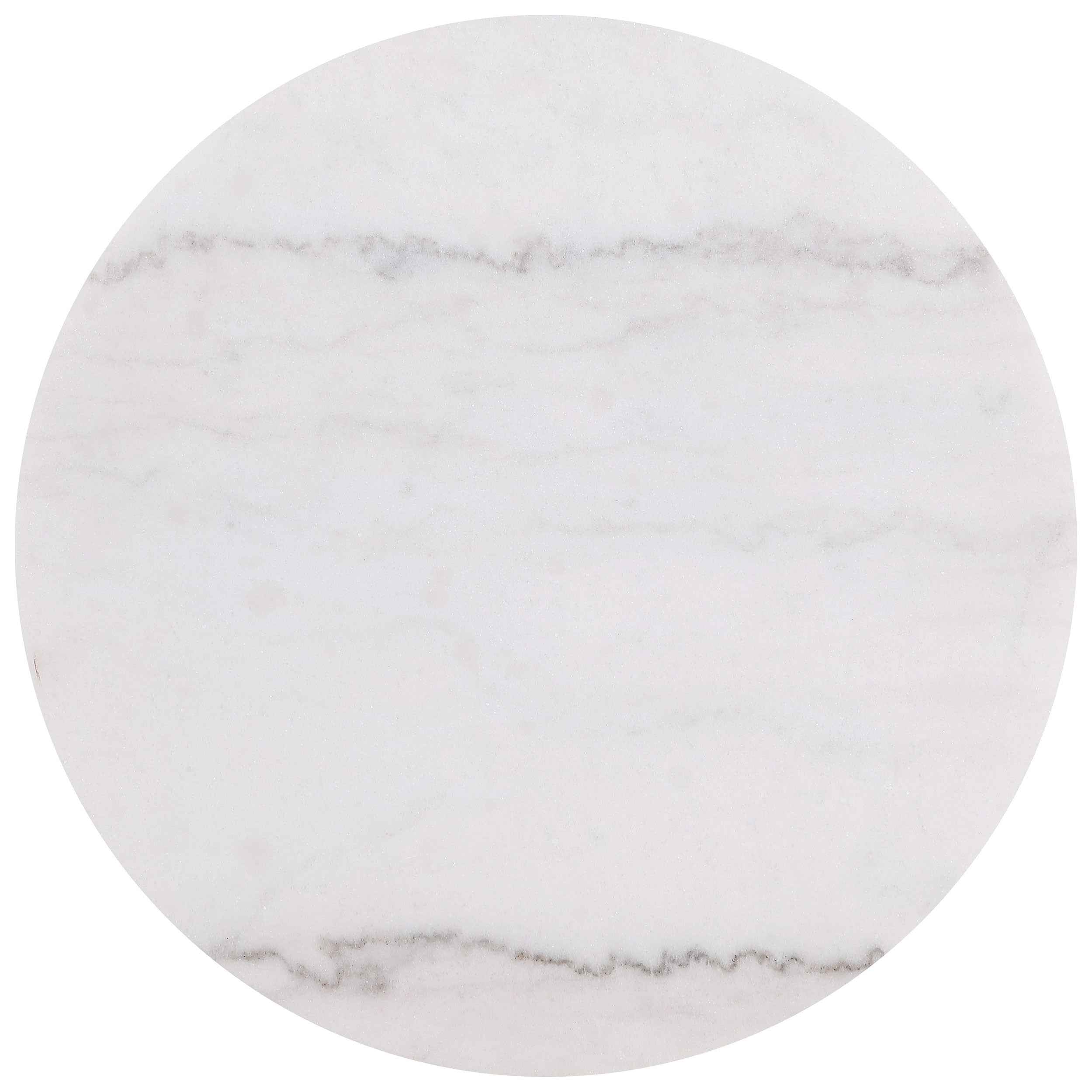 Jason Greige/White Marble 2-piece Round White Marble Coffee Table Set - Image 4