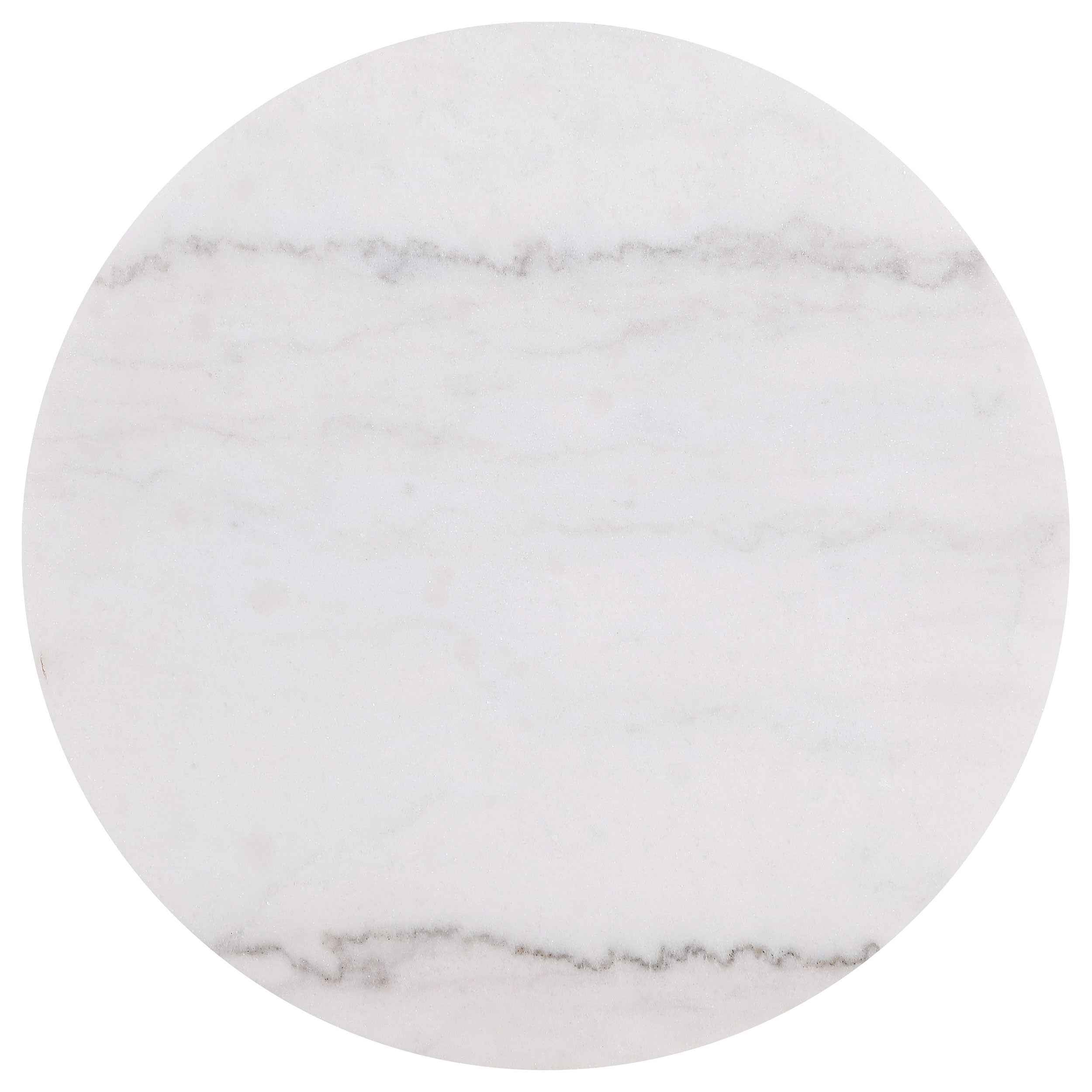 Jason Greige/White Marble 3-piece Round White Marble Coffee Table Set - Image 4