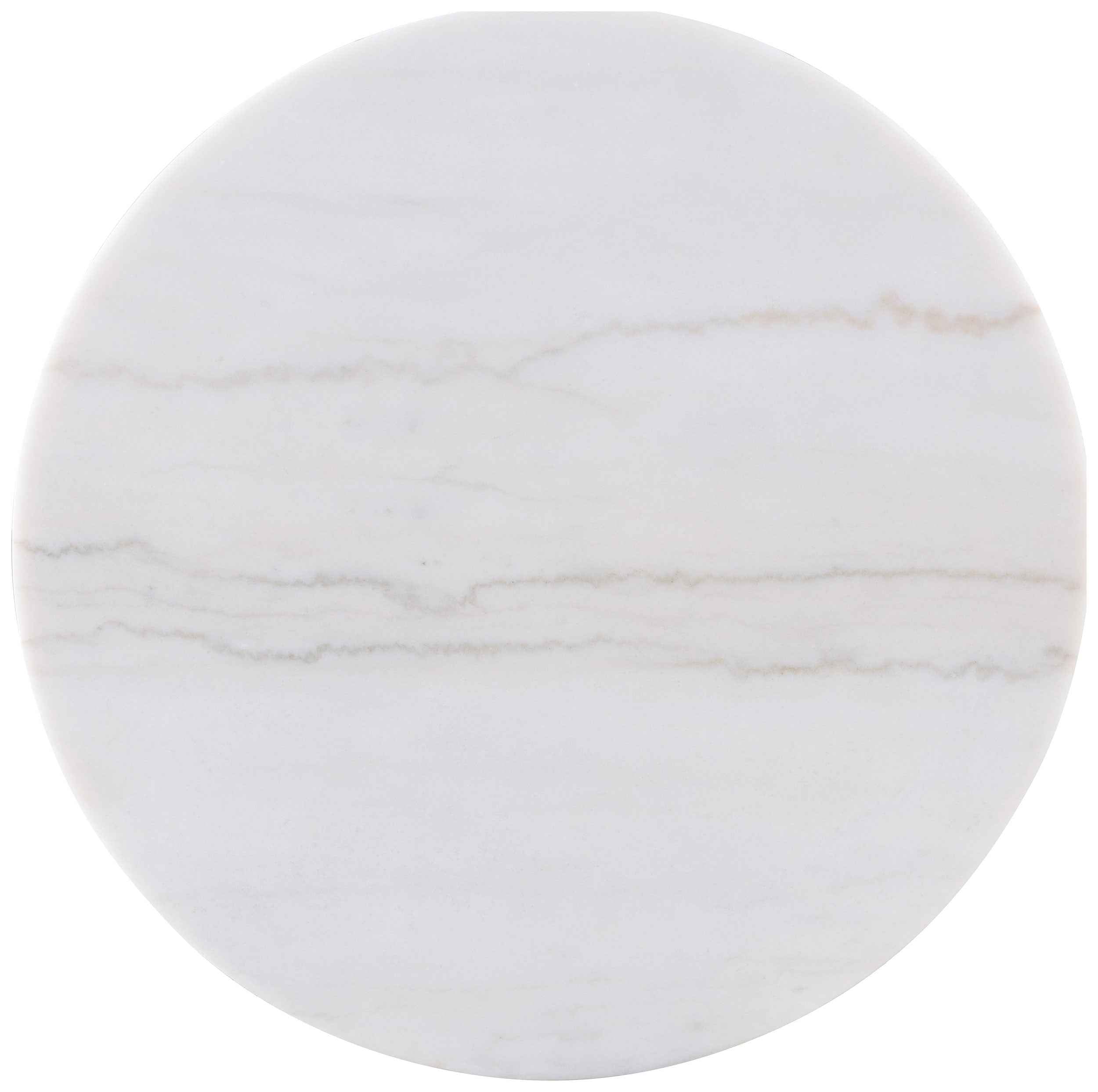 Jason Greige/White Marble 3-piece Round White Marble Coffee Table Set - Image 6