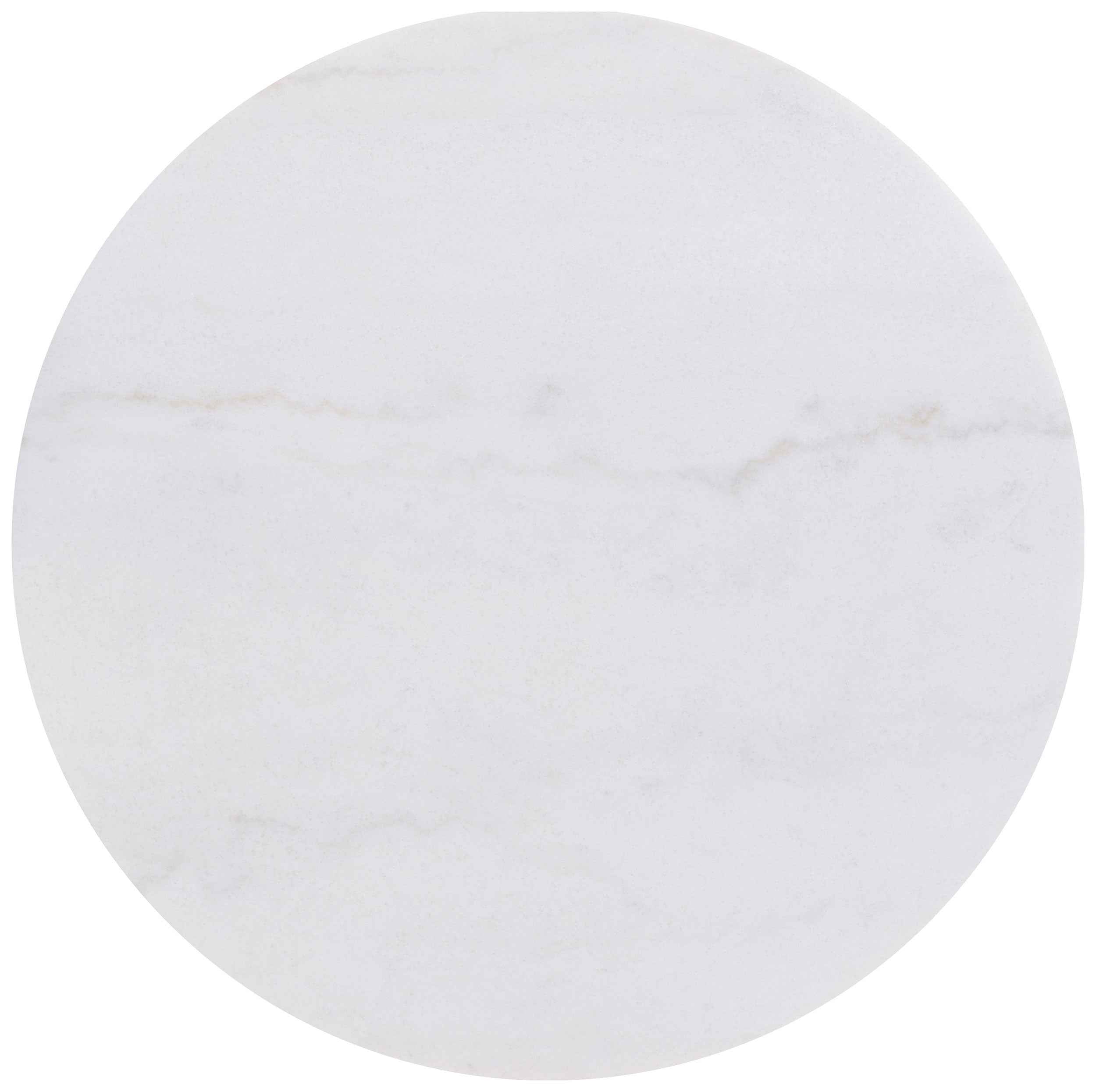 Jason Honey Brown/White Marble 2-piece Round White Marble Coffee Table Set - Image 6