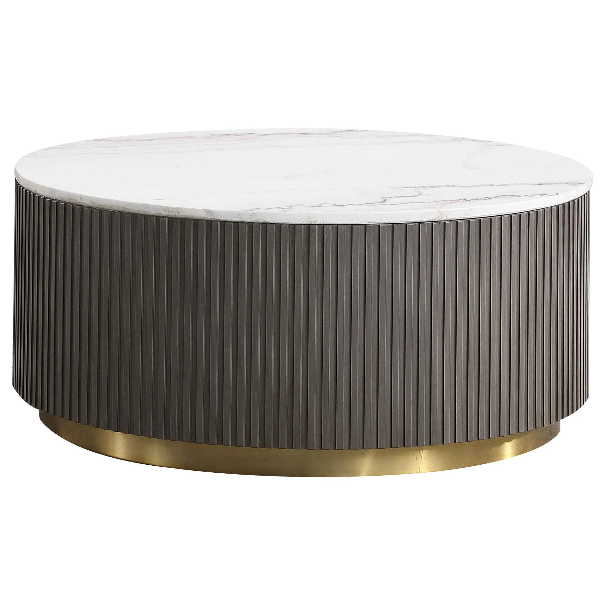Jason White 3-piece Round Marble Coffee and End Table Set - Image 4