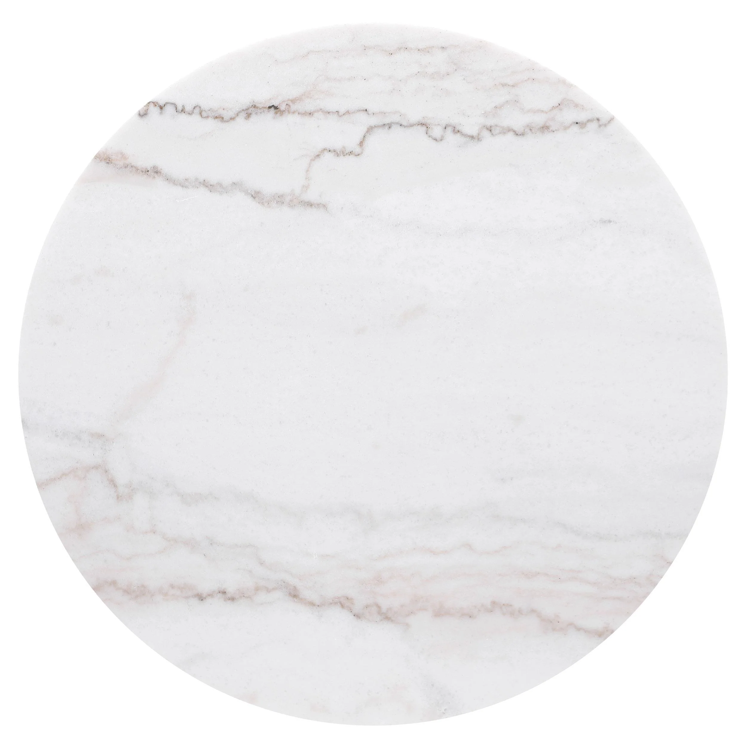 Jason White and Charcoal Round Marble Top Side End Table - Image 2