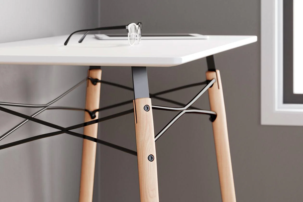 Jaspeni White/Natural Home Office Desk - Image 7