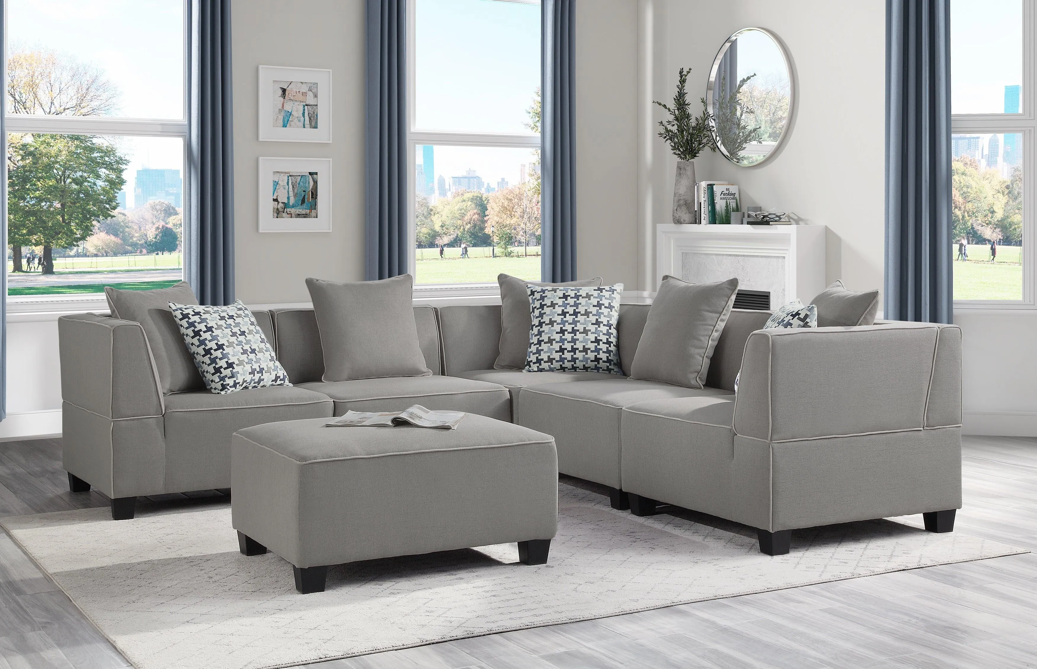Jayilin Gray Accent Ottoman - Image 2