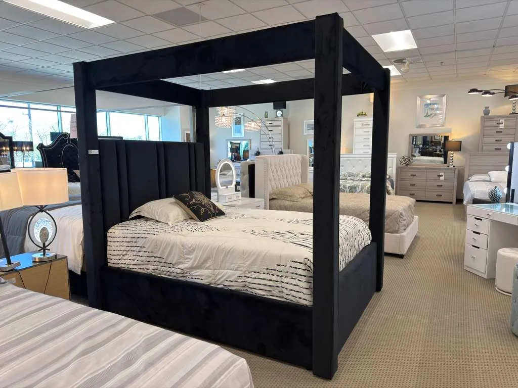 Jayla Upholstered Queen Canopy Bed - Image 5