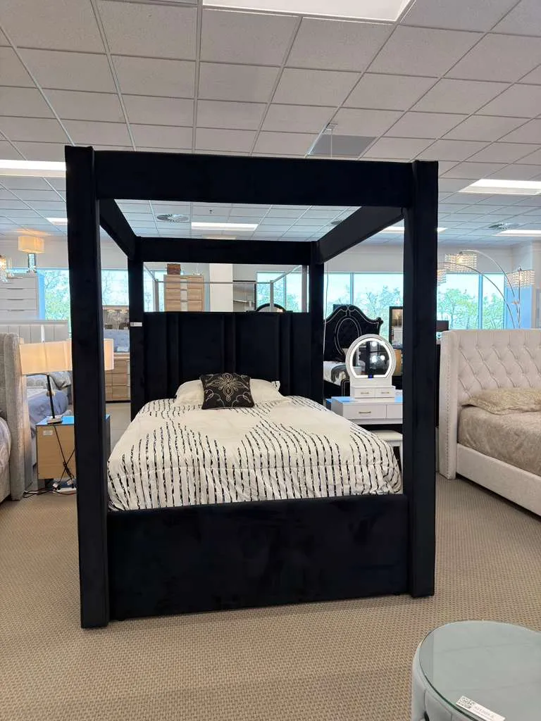 Jayla Upholstered Queen Canopy Bed - Image 6