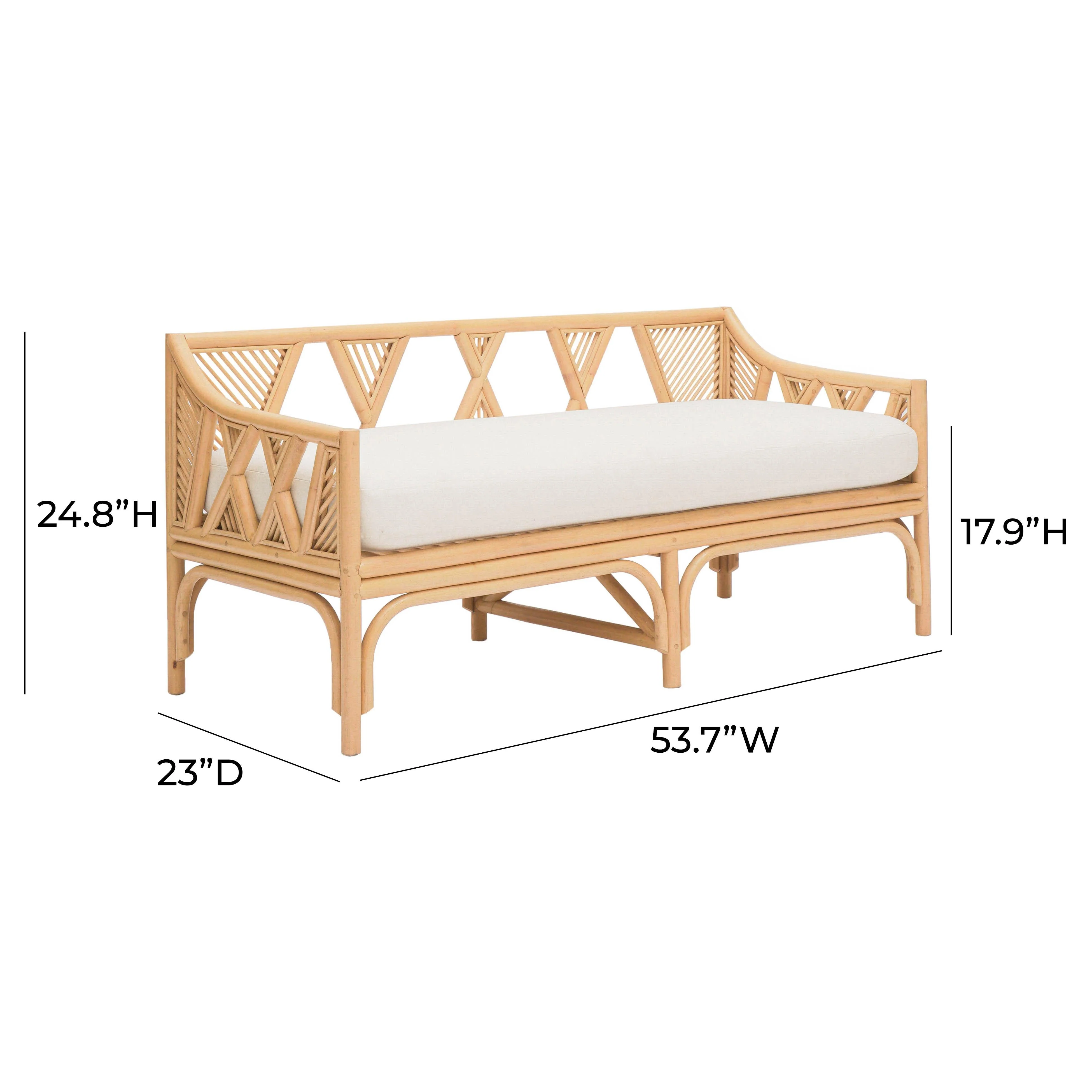 Jayla Natural Rattan Bench - Image 5