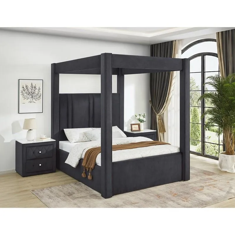 Jayla Upholstered Queen Canopy Bed - Image 2