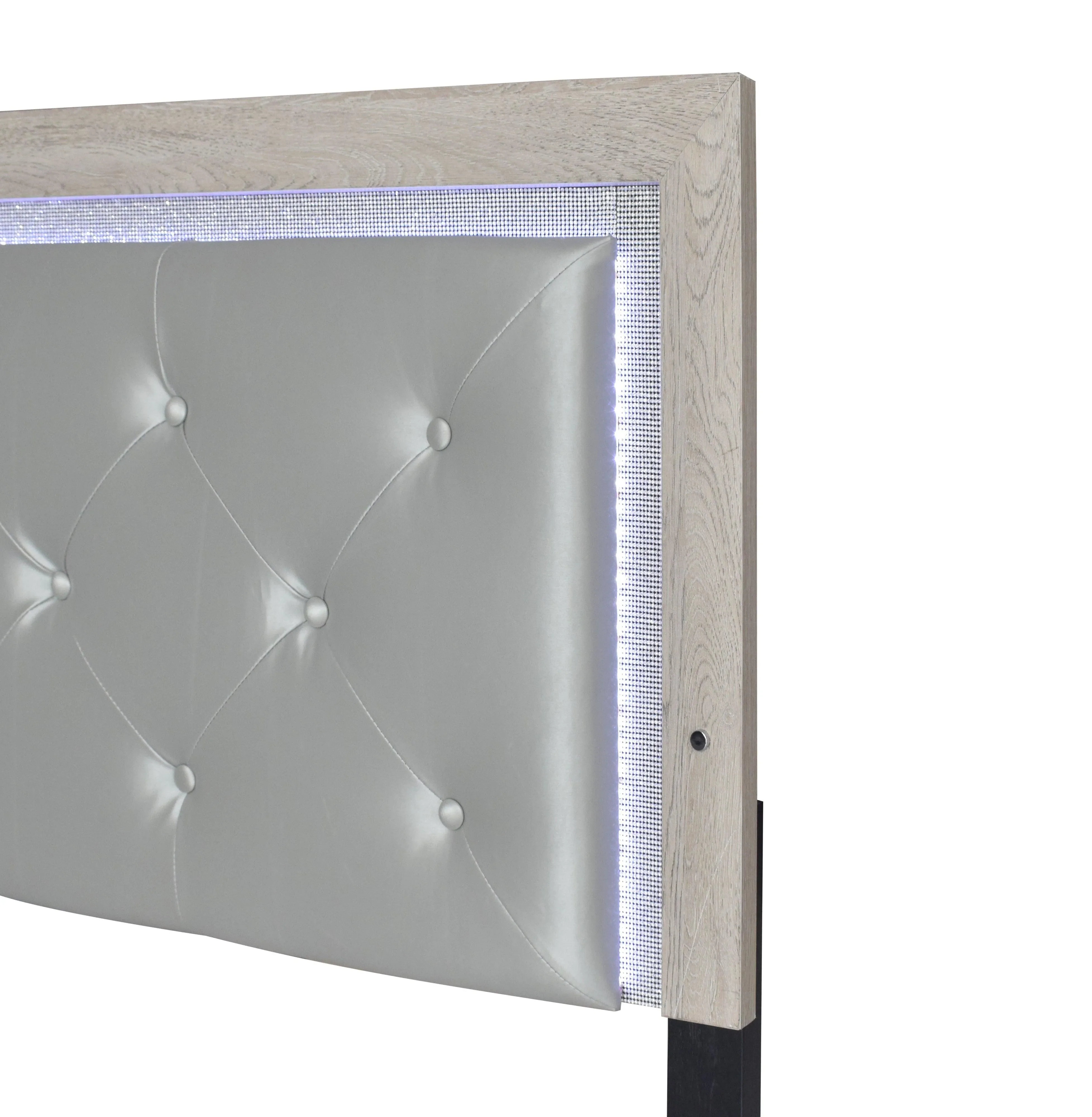 Jaylen Cream Queen LED Panel Bed - Image 2