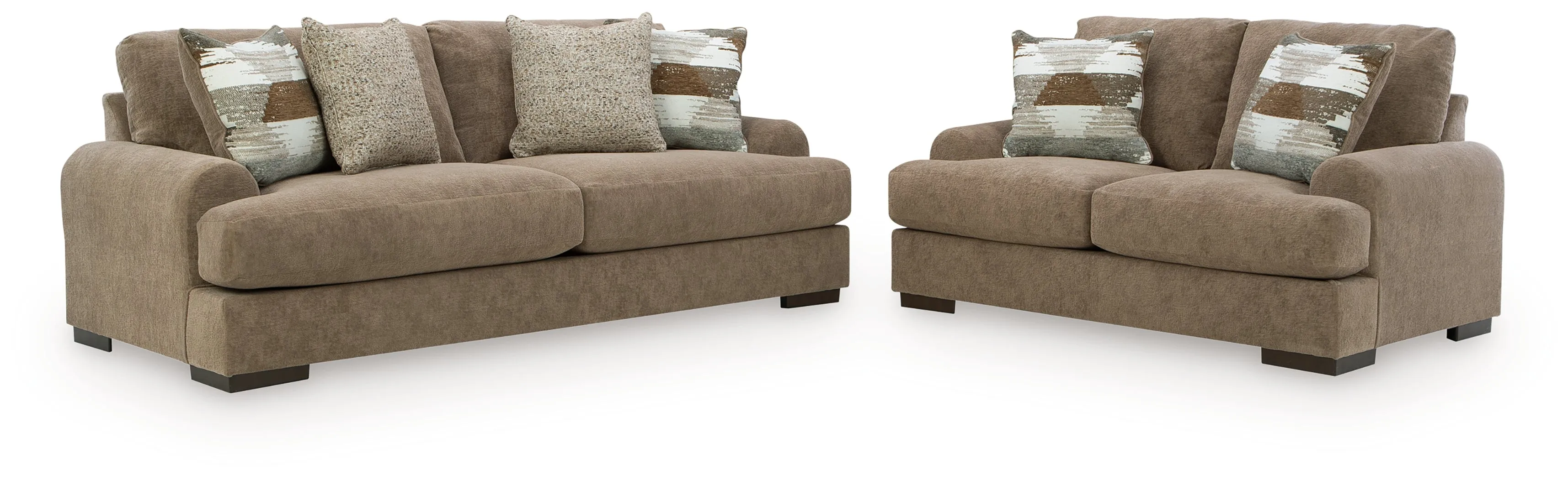 Jayne Park Pecan Sofa and Loveseat