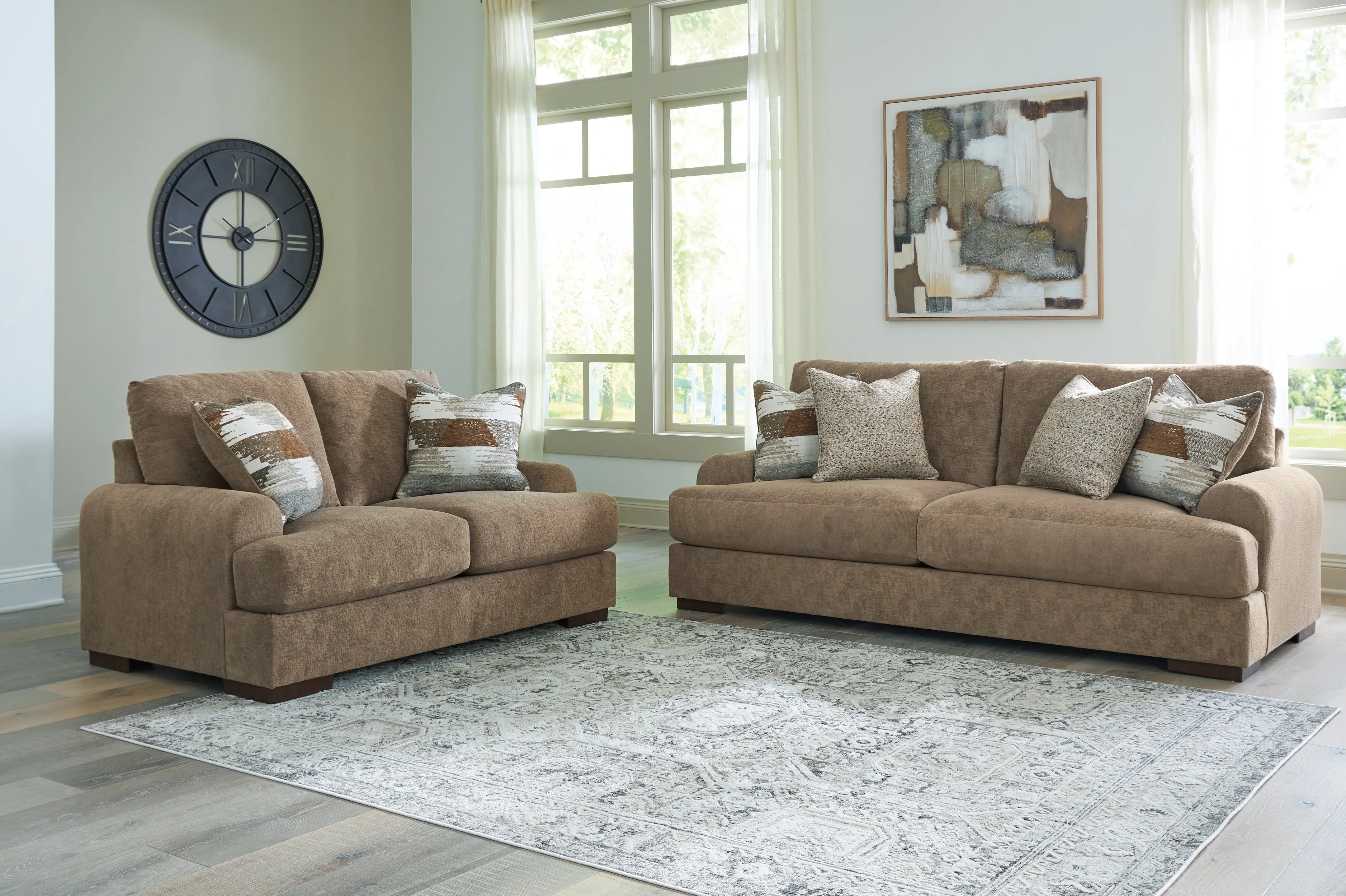 Jayne Park Pecan Sofa and Loveseat - Image 2