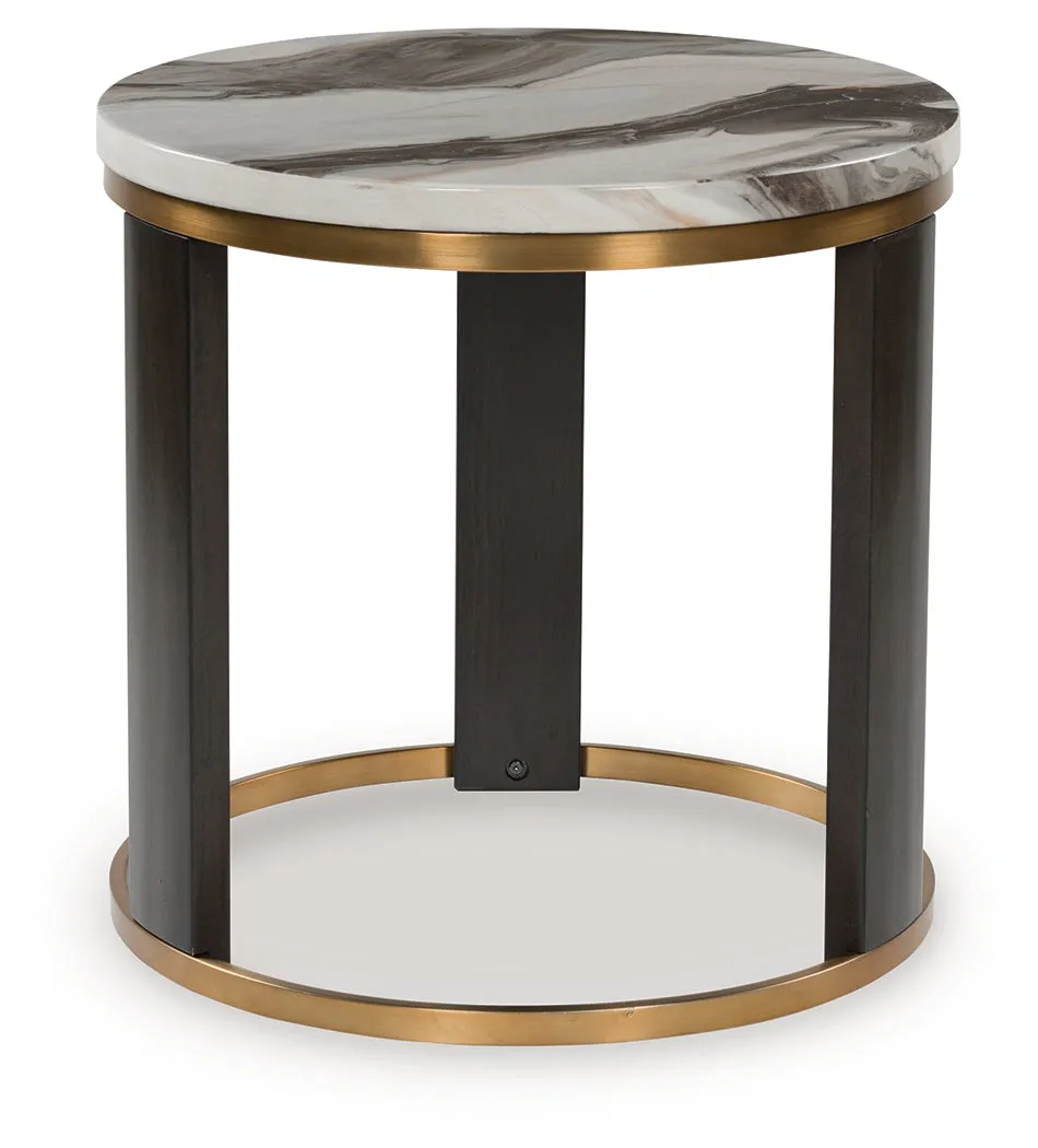 Jazmore Brown/Brass Finish End Table