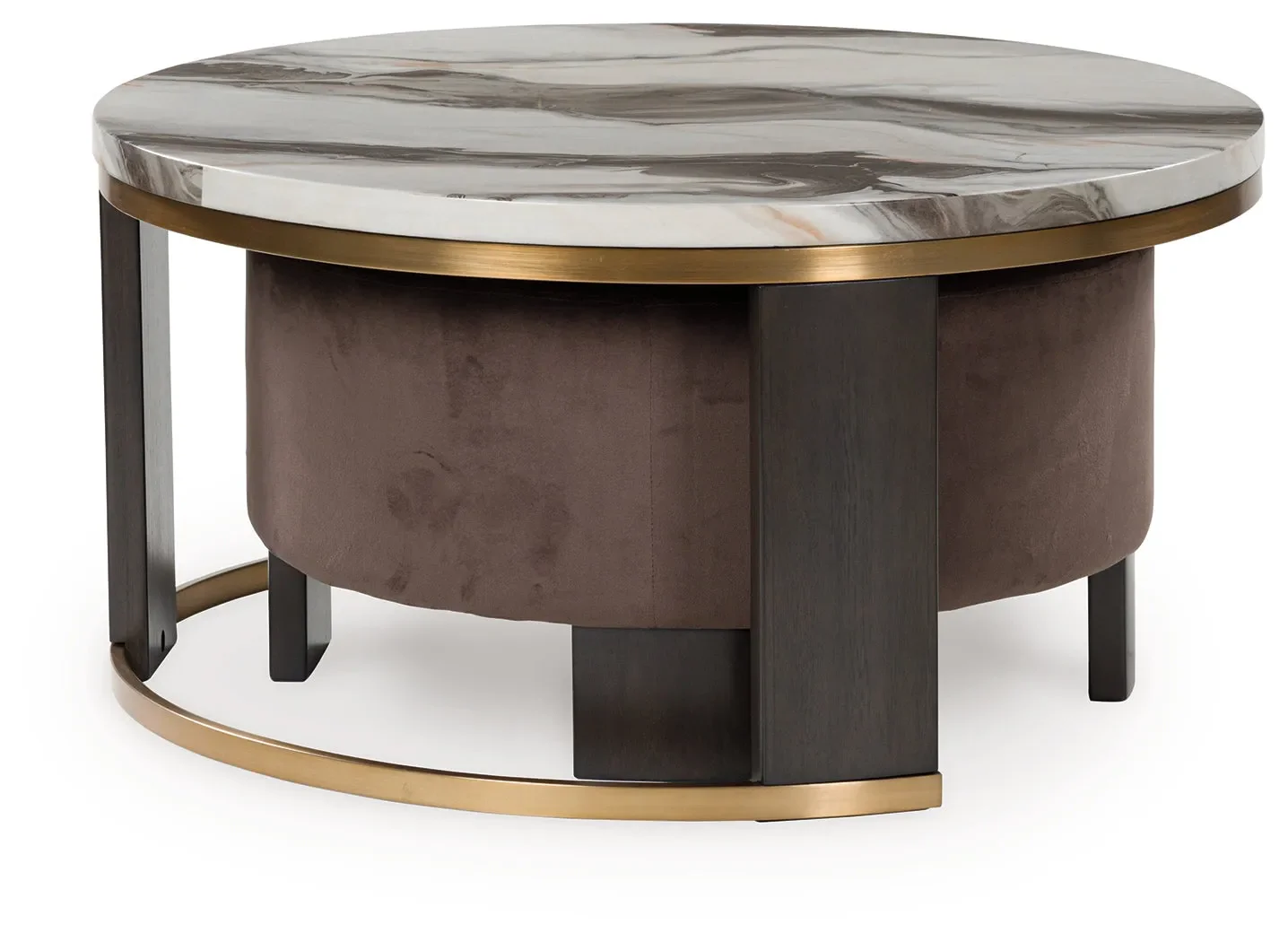 Jazmore Brown/Brass Finish Nesting Coffee Table (Set of 2) - Image 4