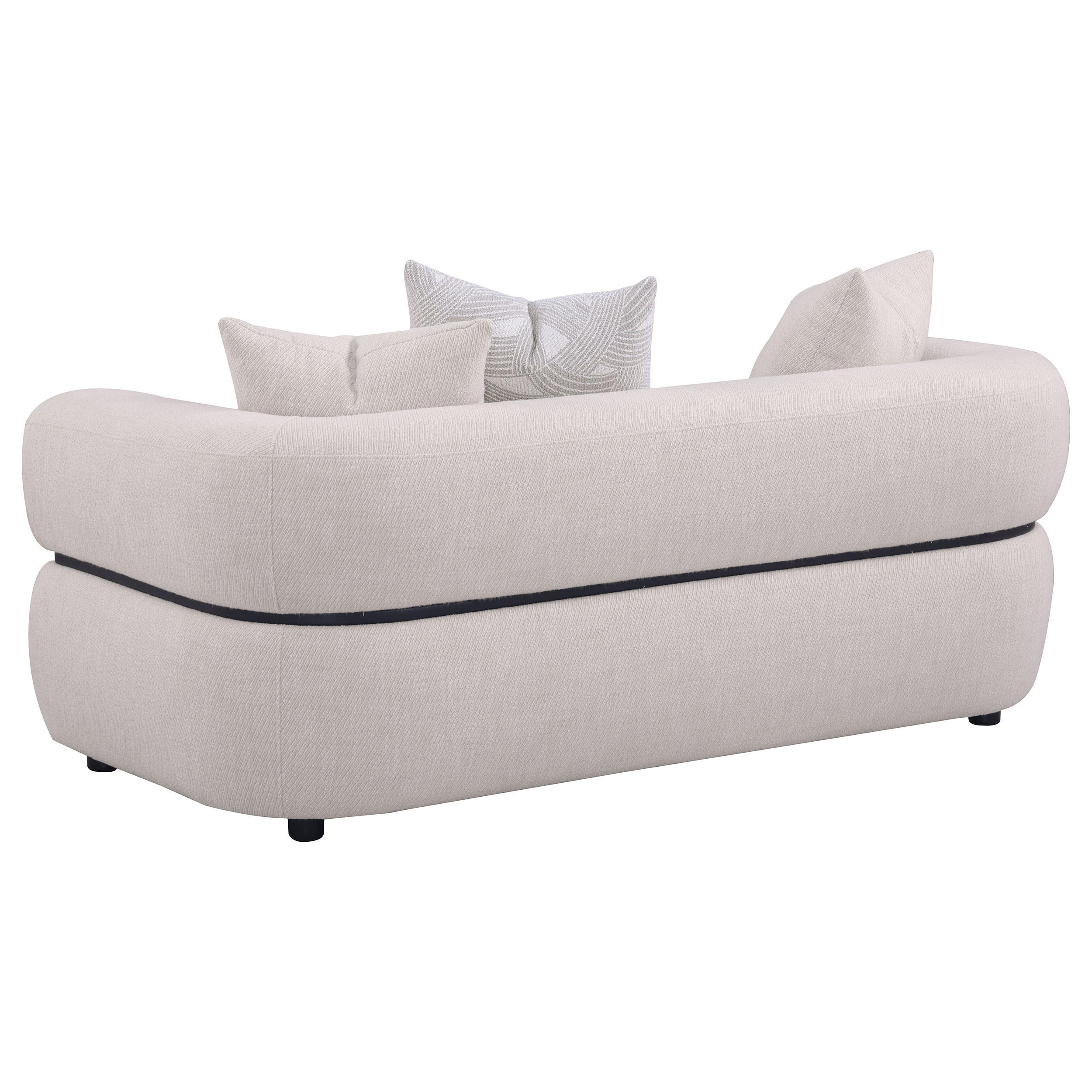 Jeanette Beige 2-Piece Fabric Upholstered Round Arm Living Room Set - Image 5