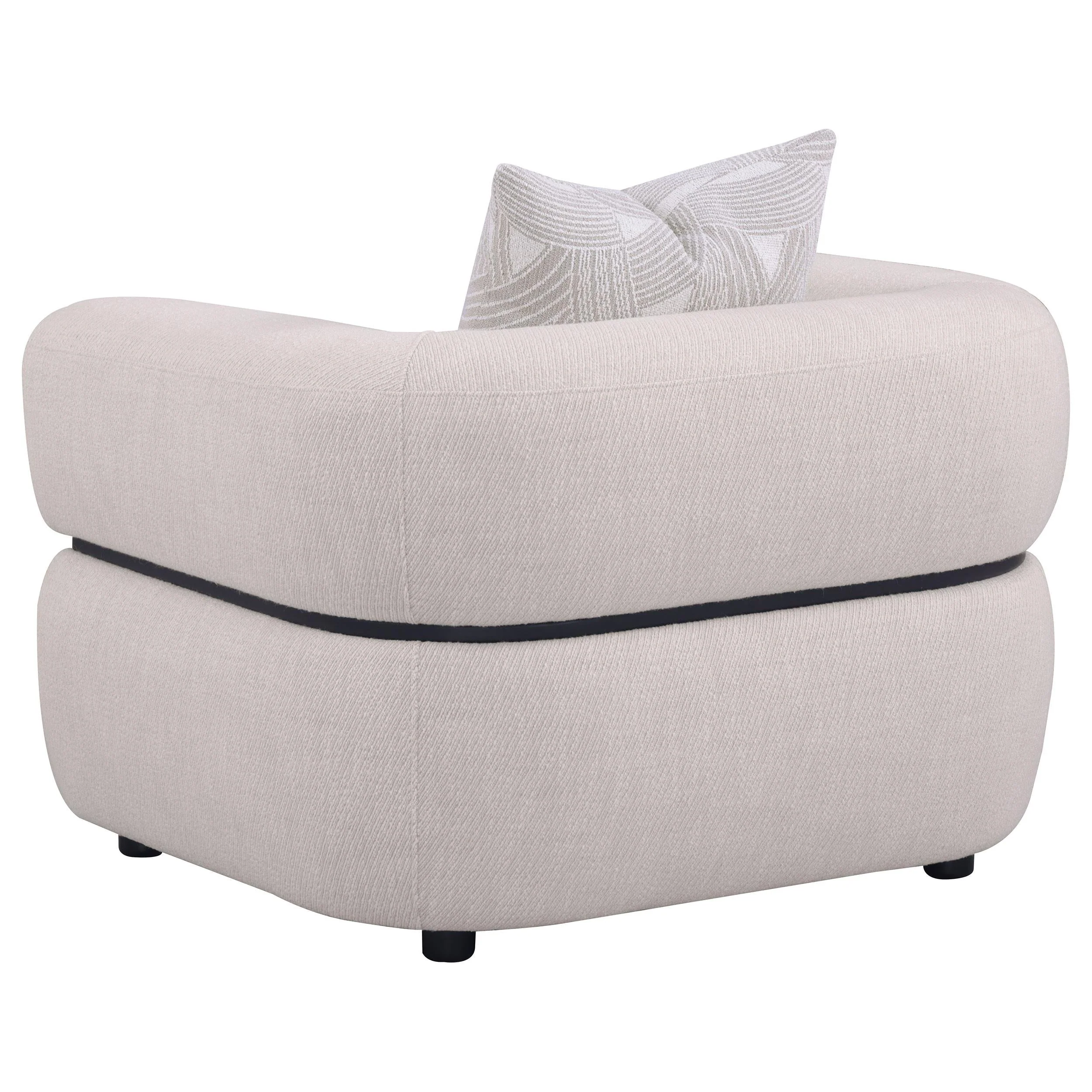 Jeanette Beige 3-Piece Fabric Upholstered Round Arm Living Room Set - Image 7
