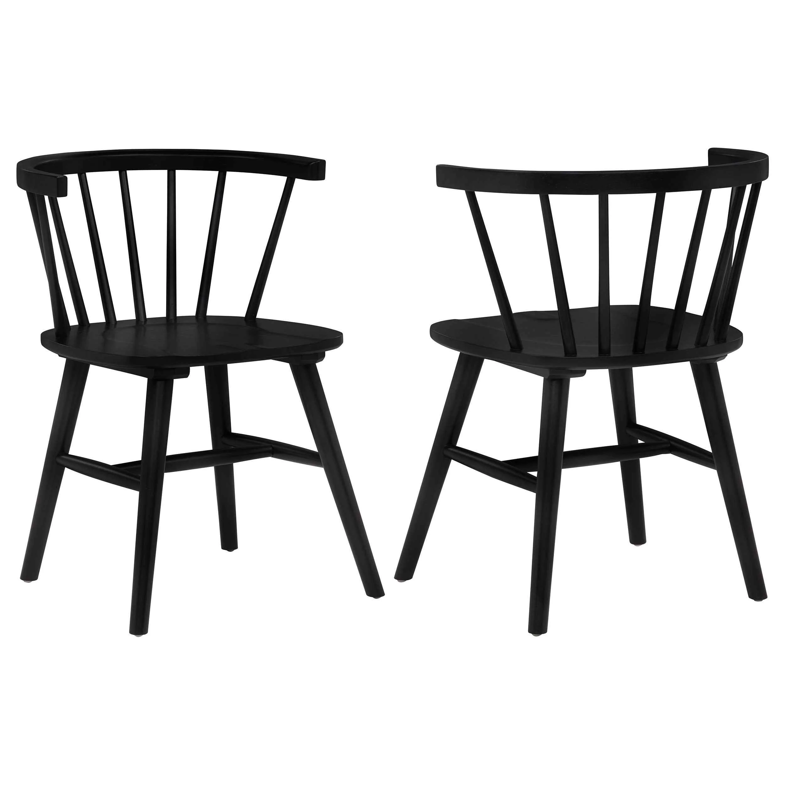 Jeffries Black Windsor Wood Dining Side Chair (Set of 2)