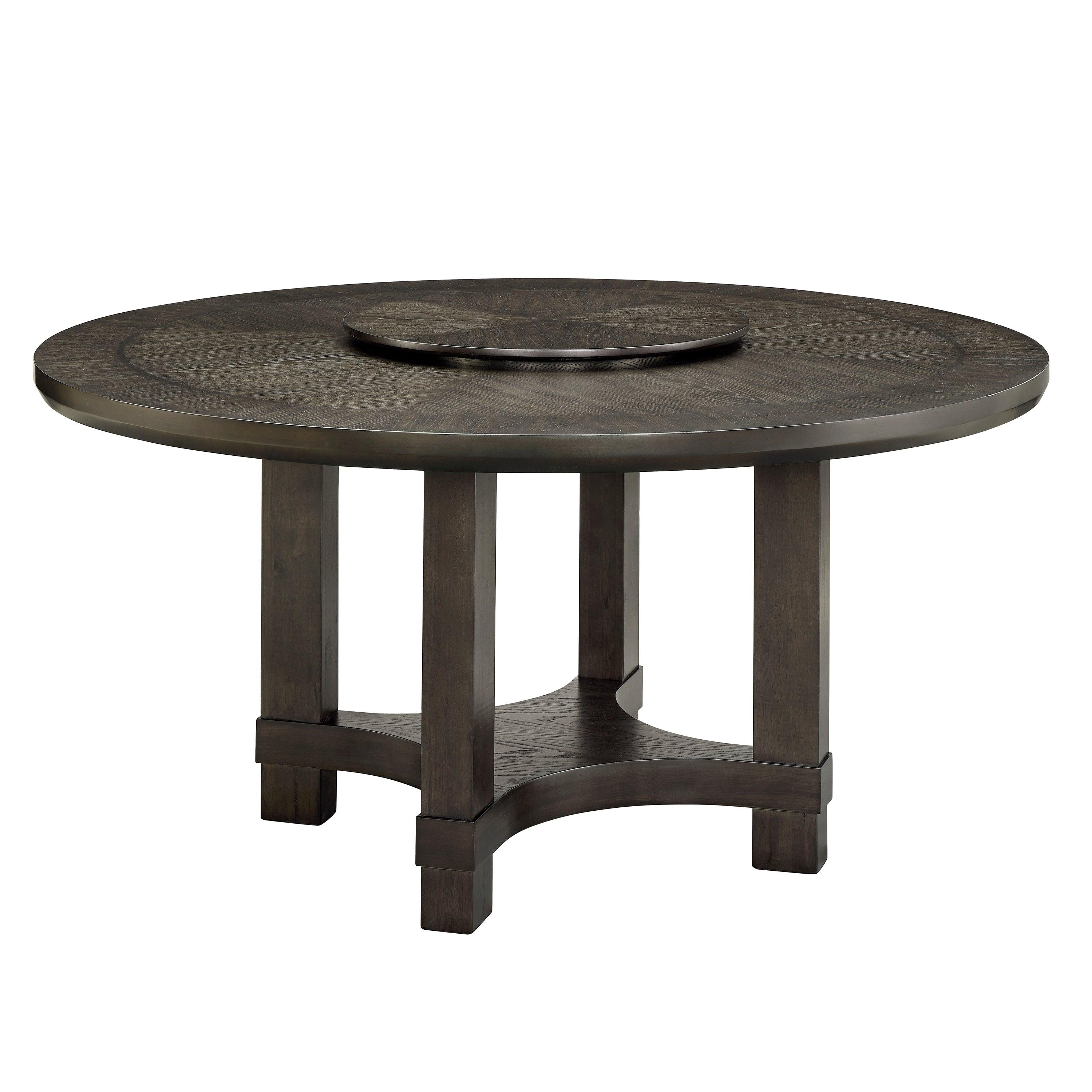 Jeffries Expresso Round Dining Table with Lazy Susan