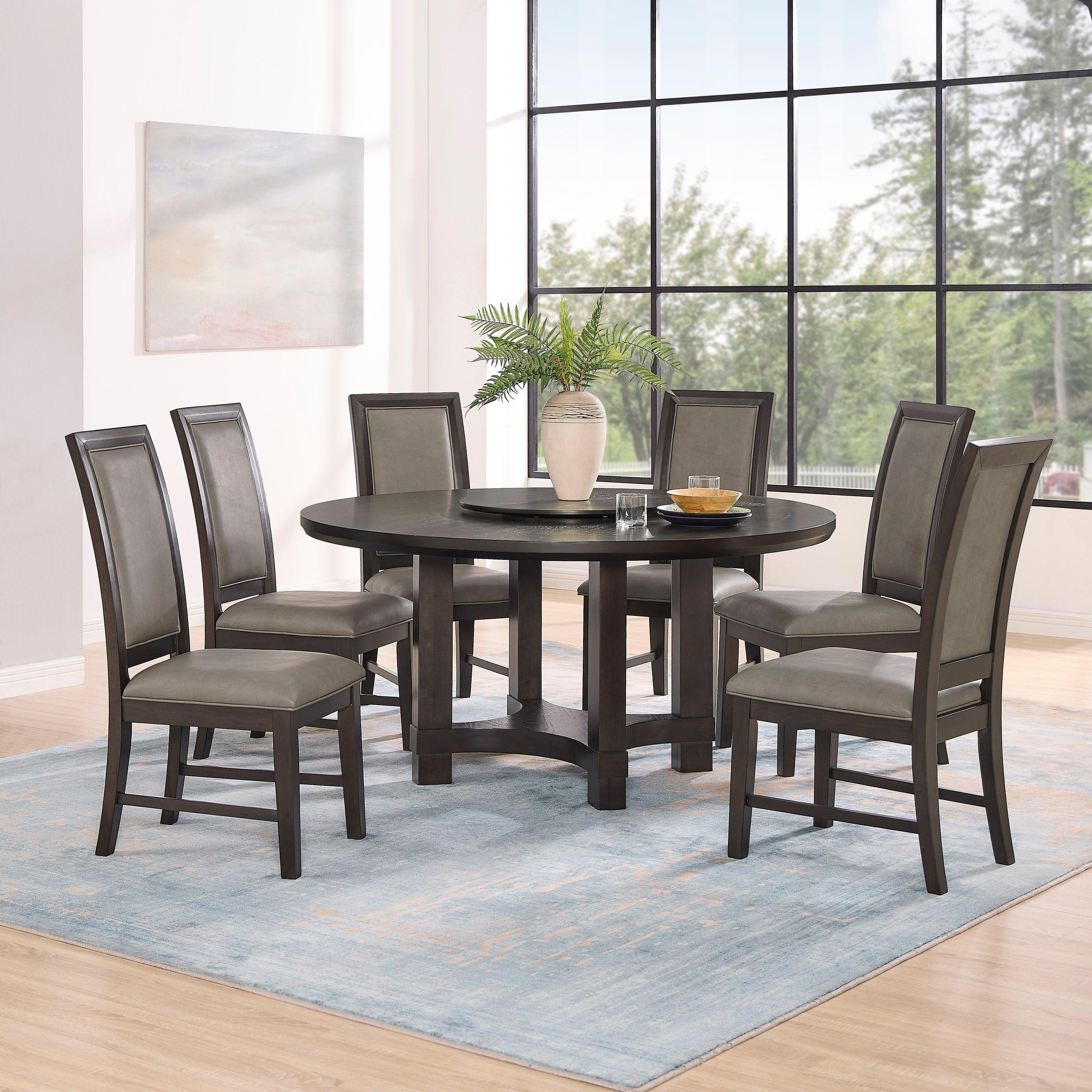 Jeffries Expresso Round Dining Table with Lazy Susan - Image 6
