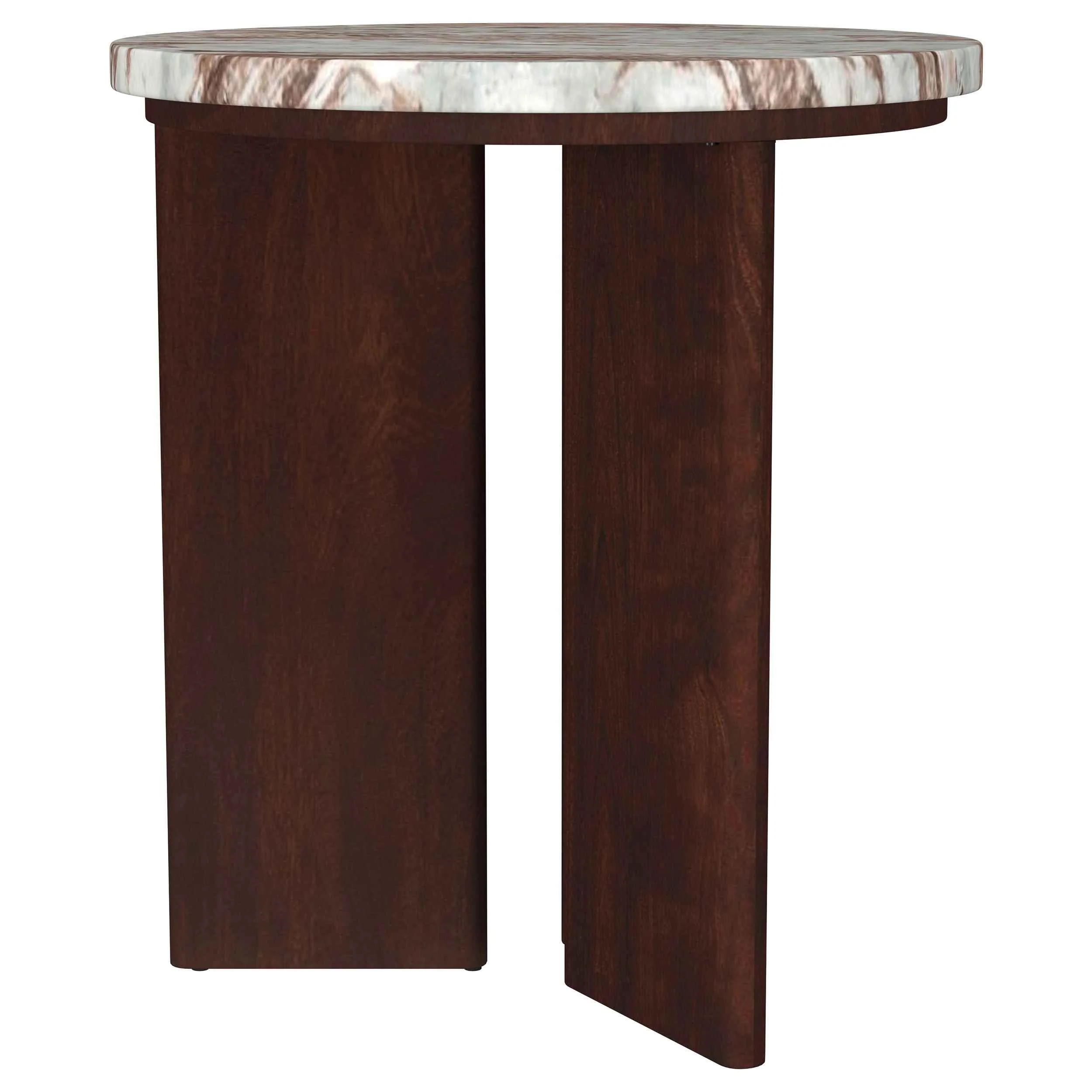 Jenna Brown 2-piece Round Marble Top Coffee Table Set - Image 3