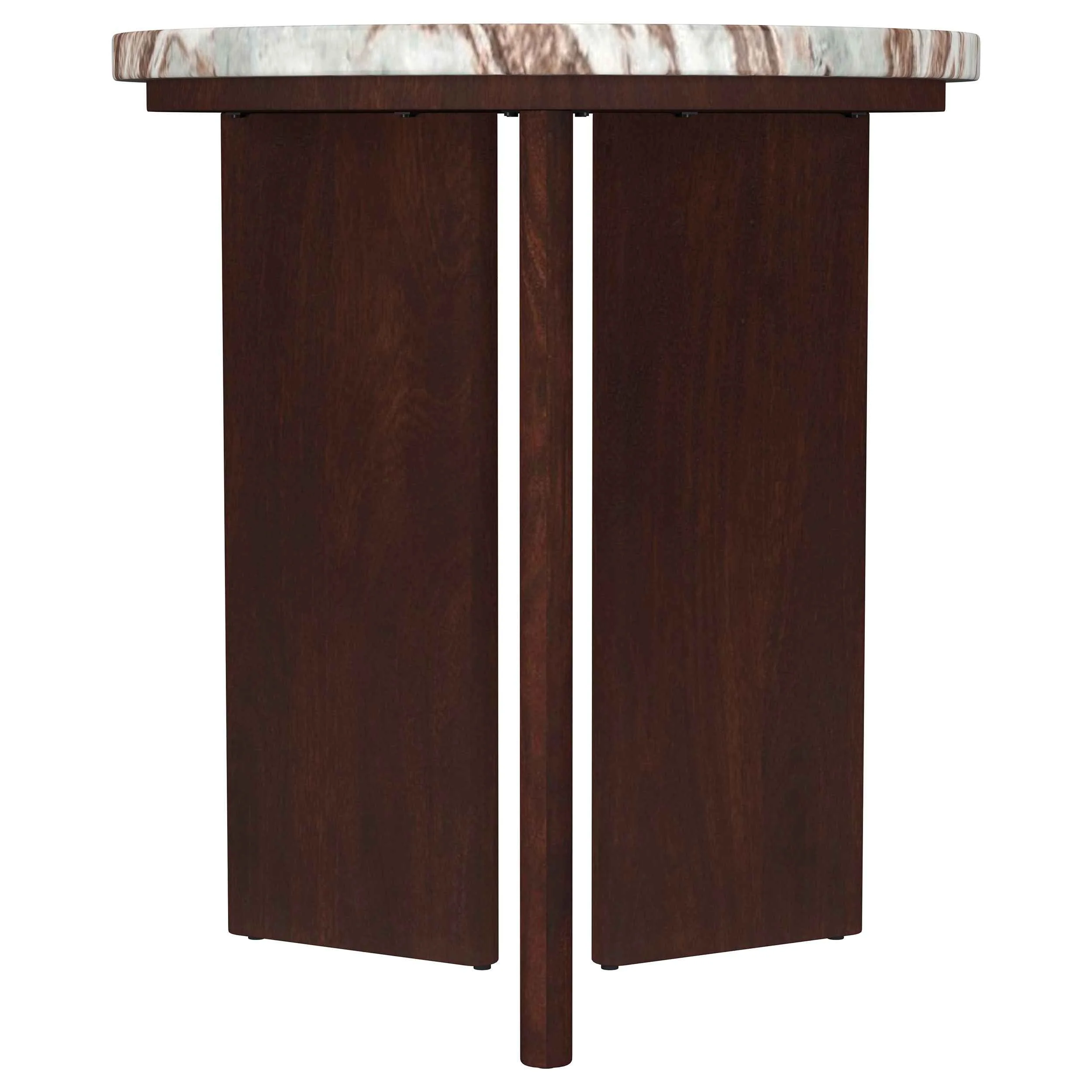 Jenna Brown 2-piece Round Marble Top Coffee Table Set - Image 4