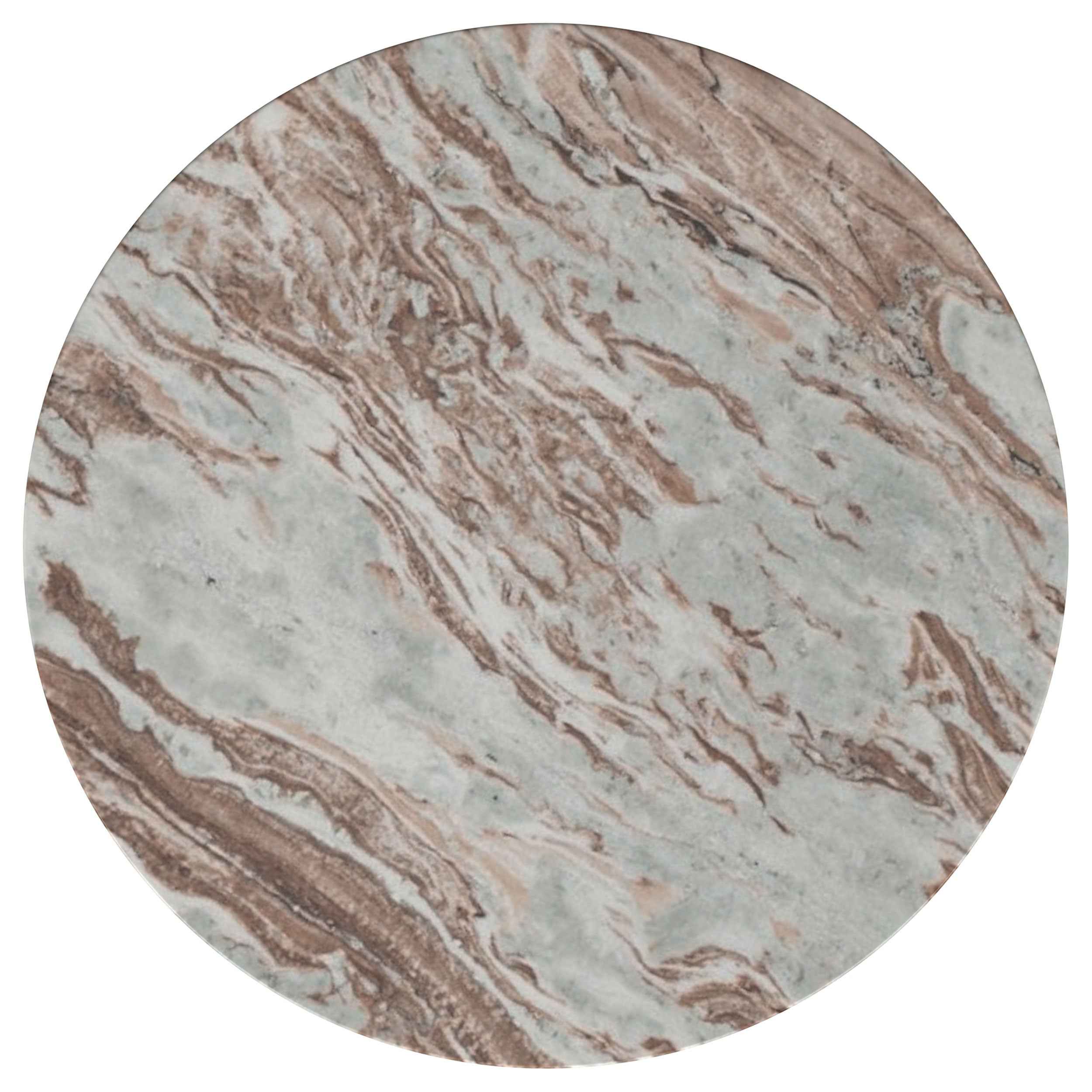 Jenna Brown 2-piece Round Marble Top Coffee Table Set - Image 5