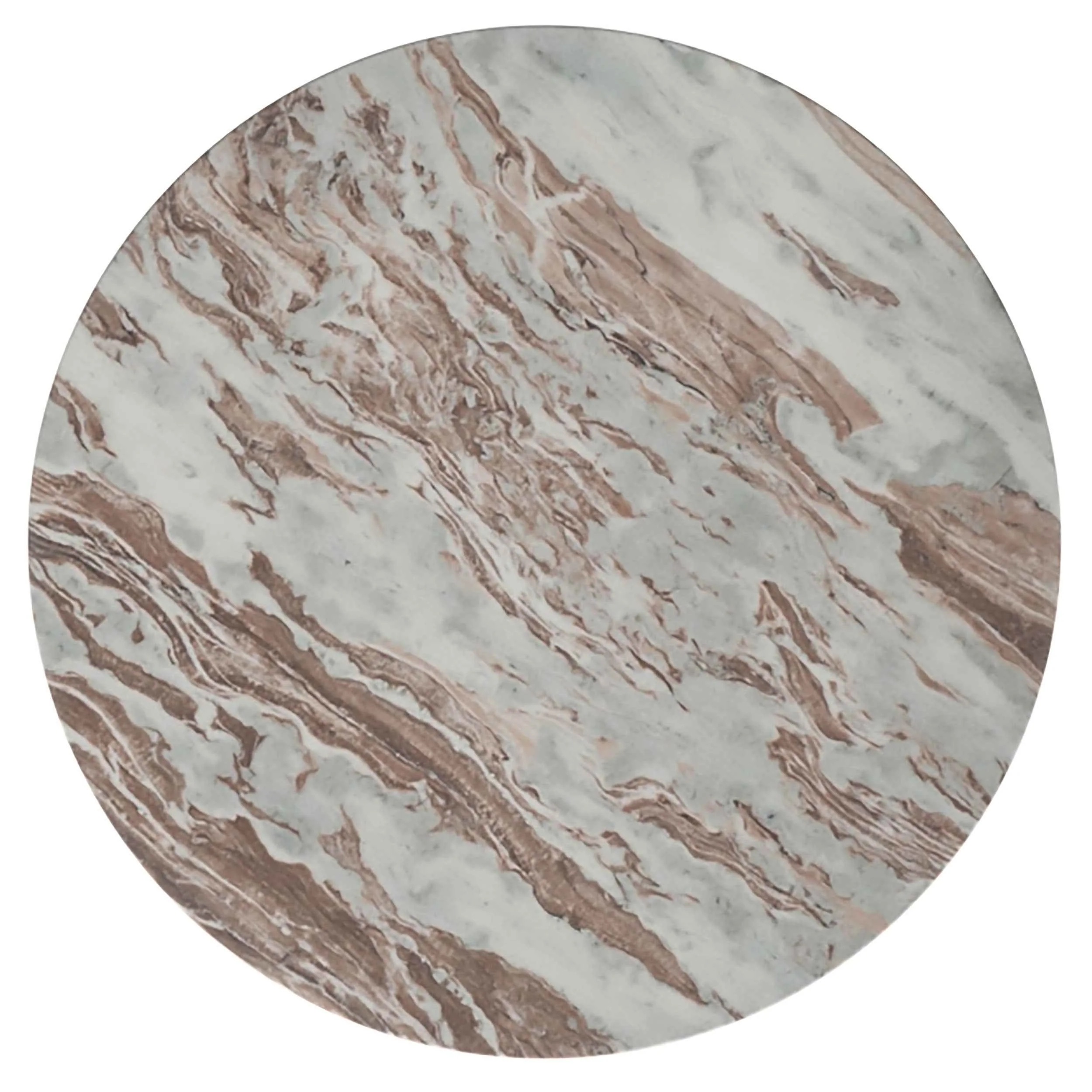 Jenna Brown 2-piece Round Marble Top Coffee Table Set - Image 8
