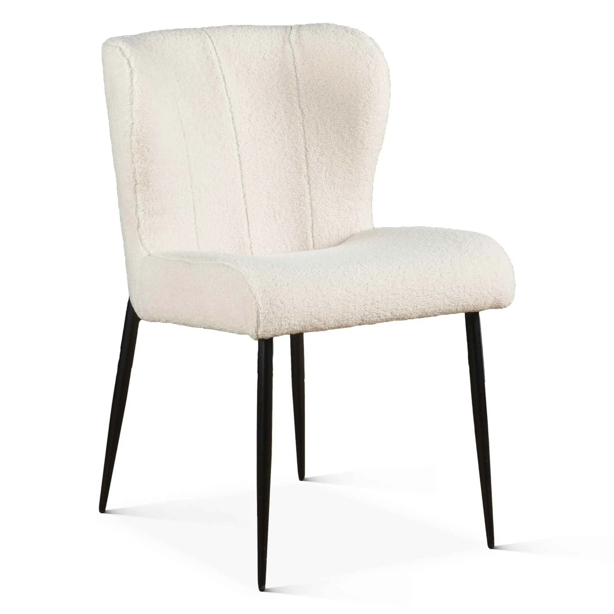 Jennifer 20" Dining Chair in White Boucle