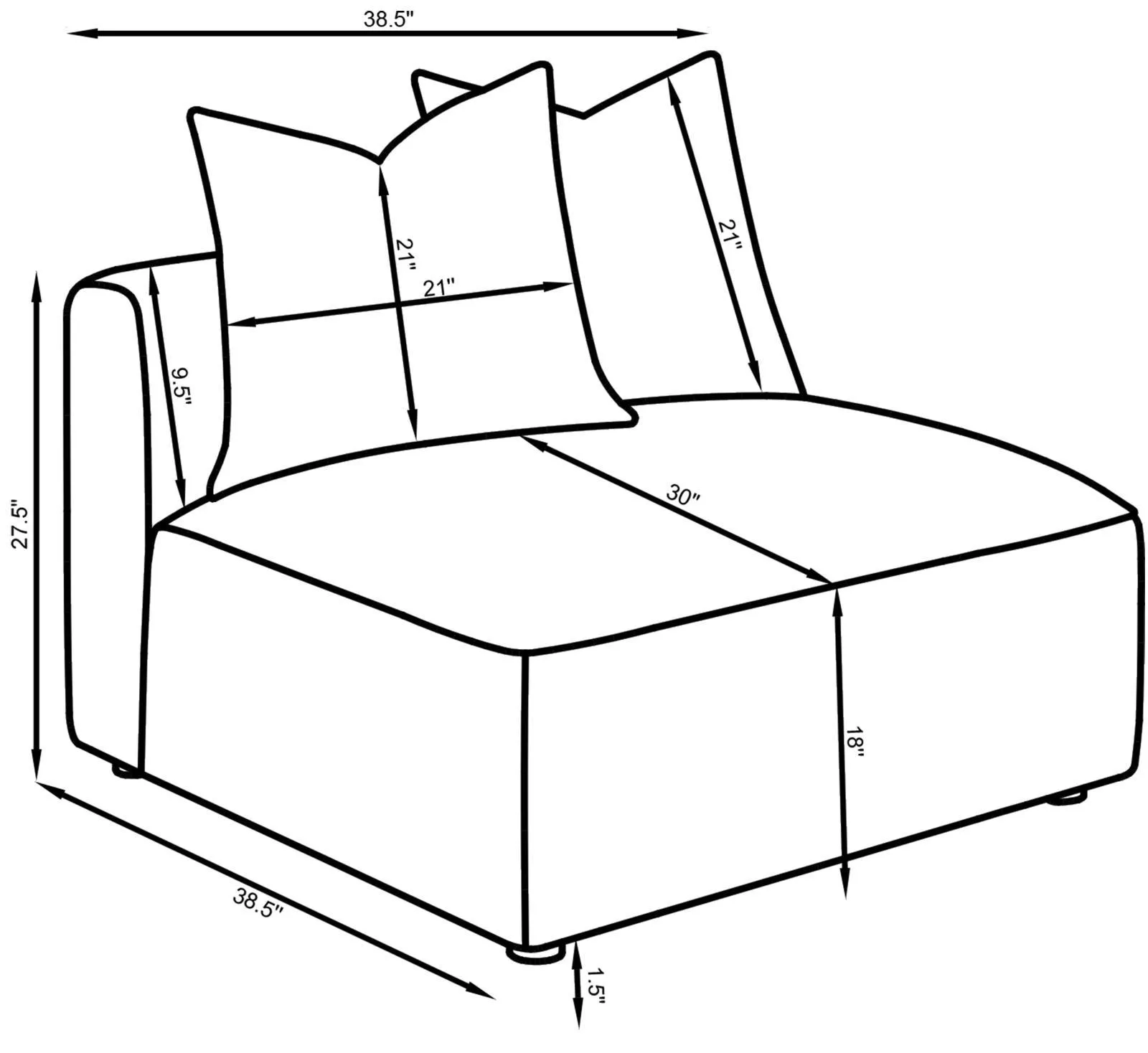 Jennifer Gray Tight Seat Armless Chair - Image 17