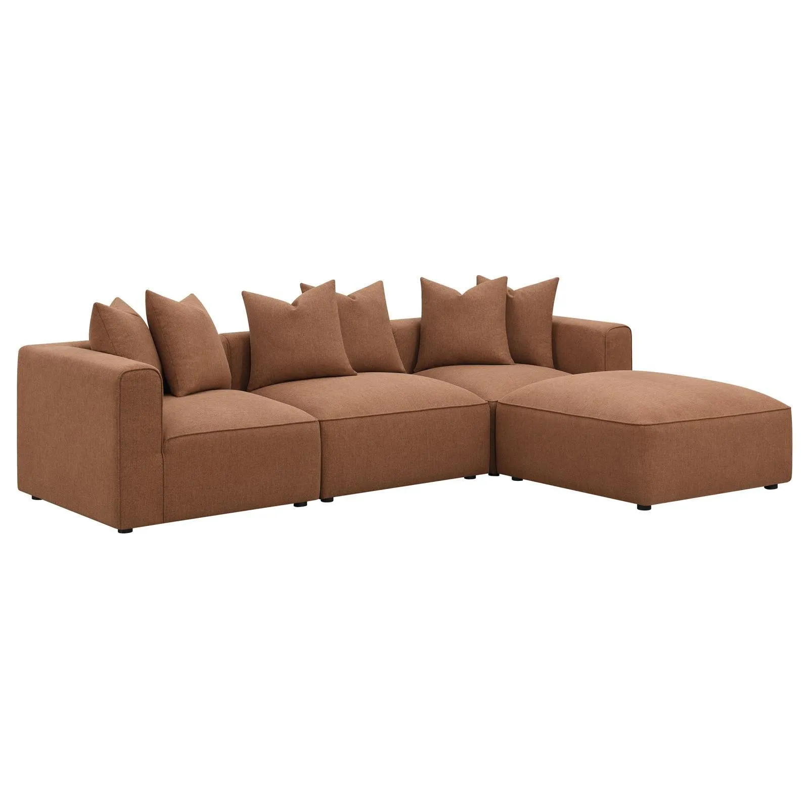 Jennifer Terracotta Upholstered Ottoman - Image 3