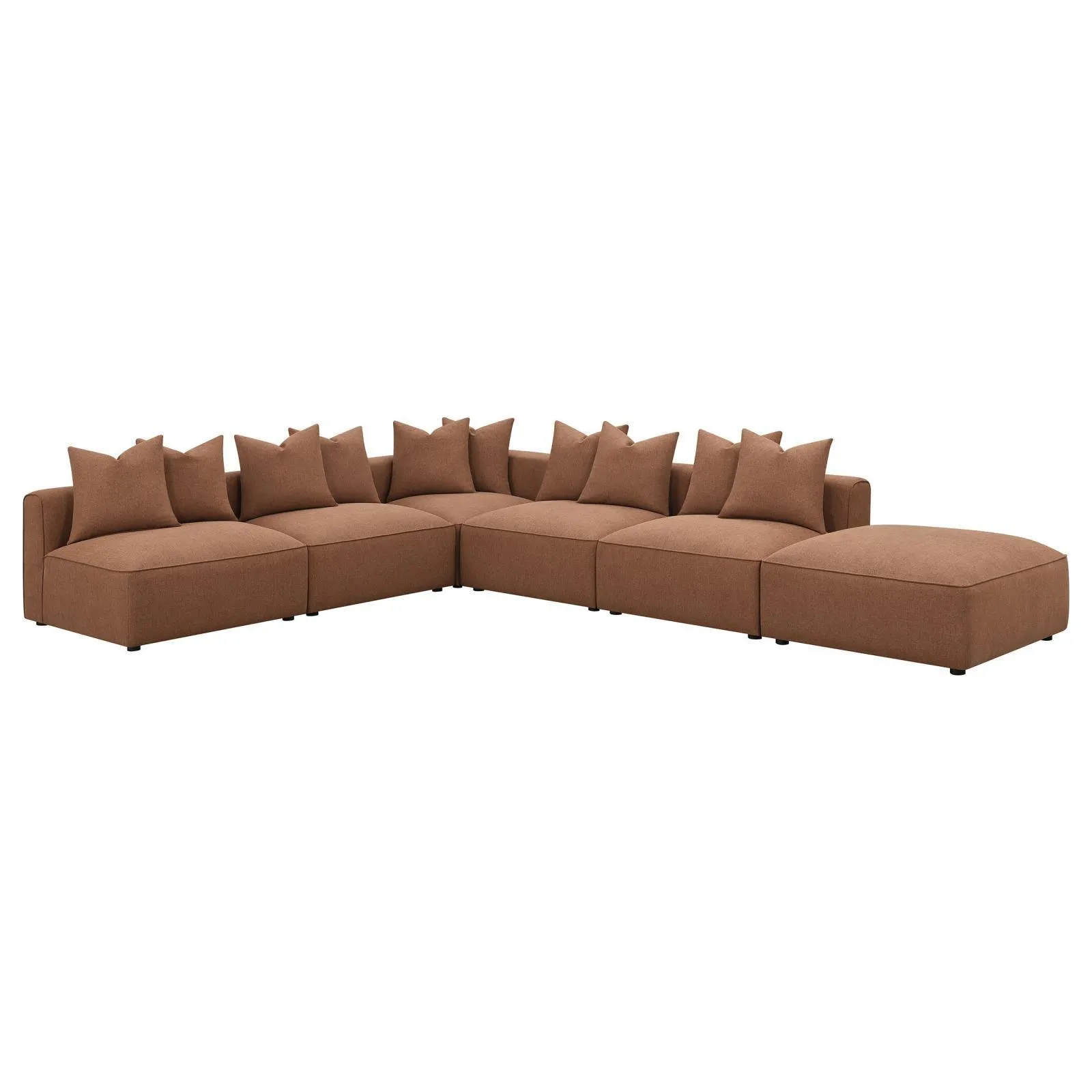 Jennifer Terracotta Upholstered Ottoman - Image 6