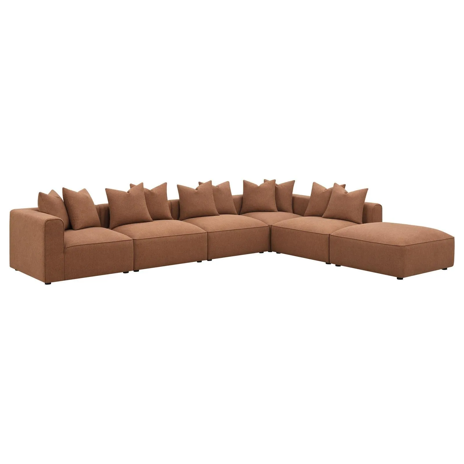 Jennifer Terracotta Upholstered Ottoman - Image 7