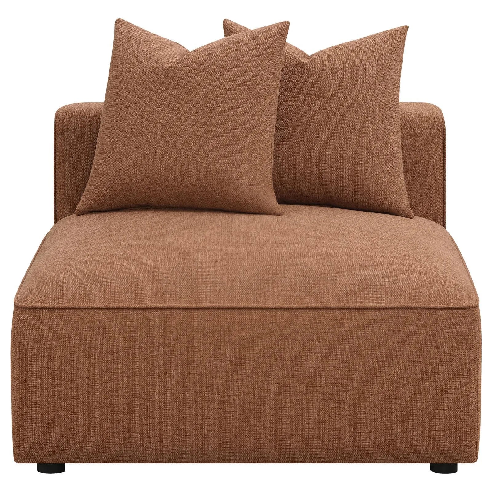 Jennifer Terracotta Upholstered Tight Back Armless Chair - Image 2