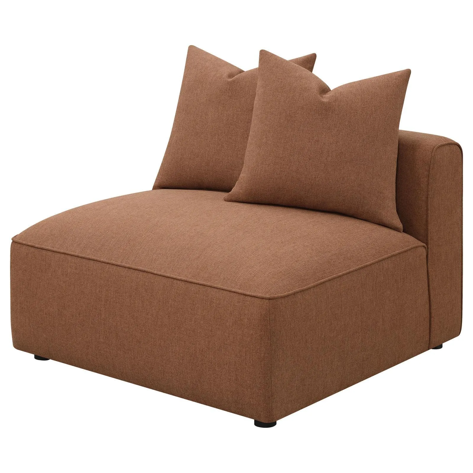 Jennifer Terracotta Upholstered Tight Back Armless Chair - Image 3