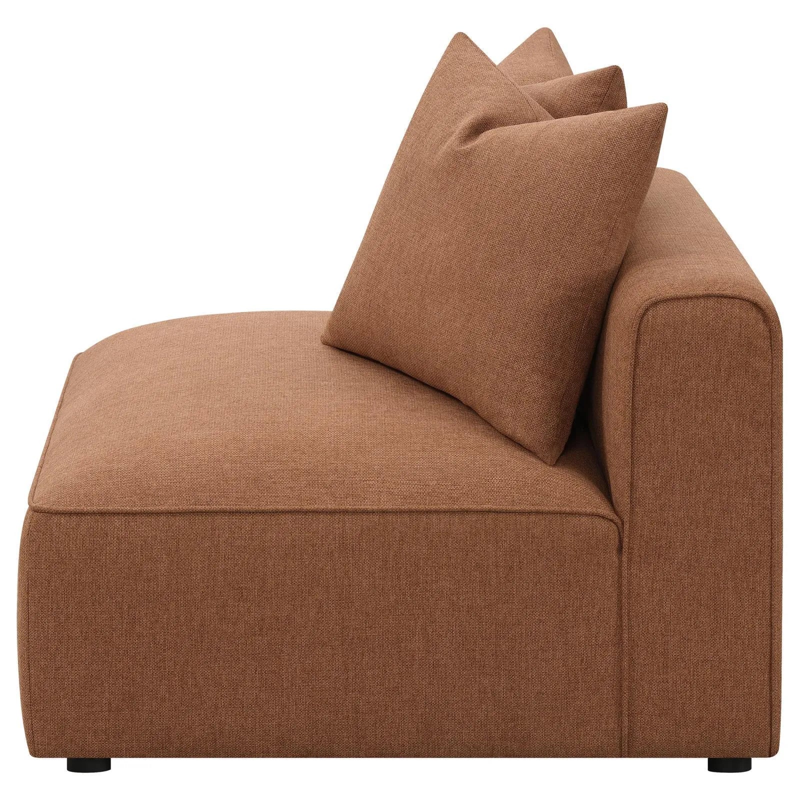 Jennifer Terracotta Upholstered Tight Back Armless Chair - Image 4
