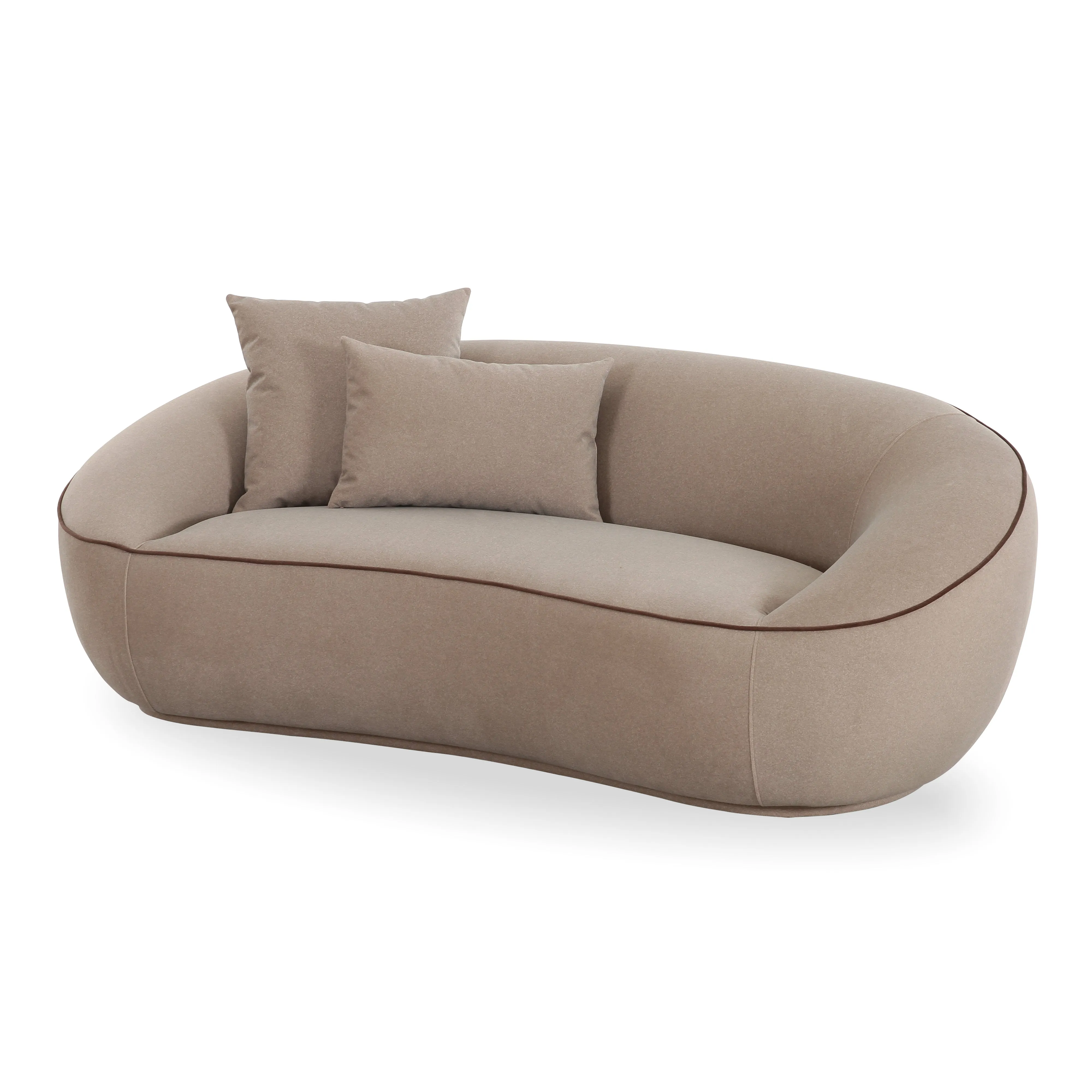 Jenny 78" Taupe Faux Mohair Loveseat - Image 2