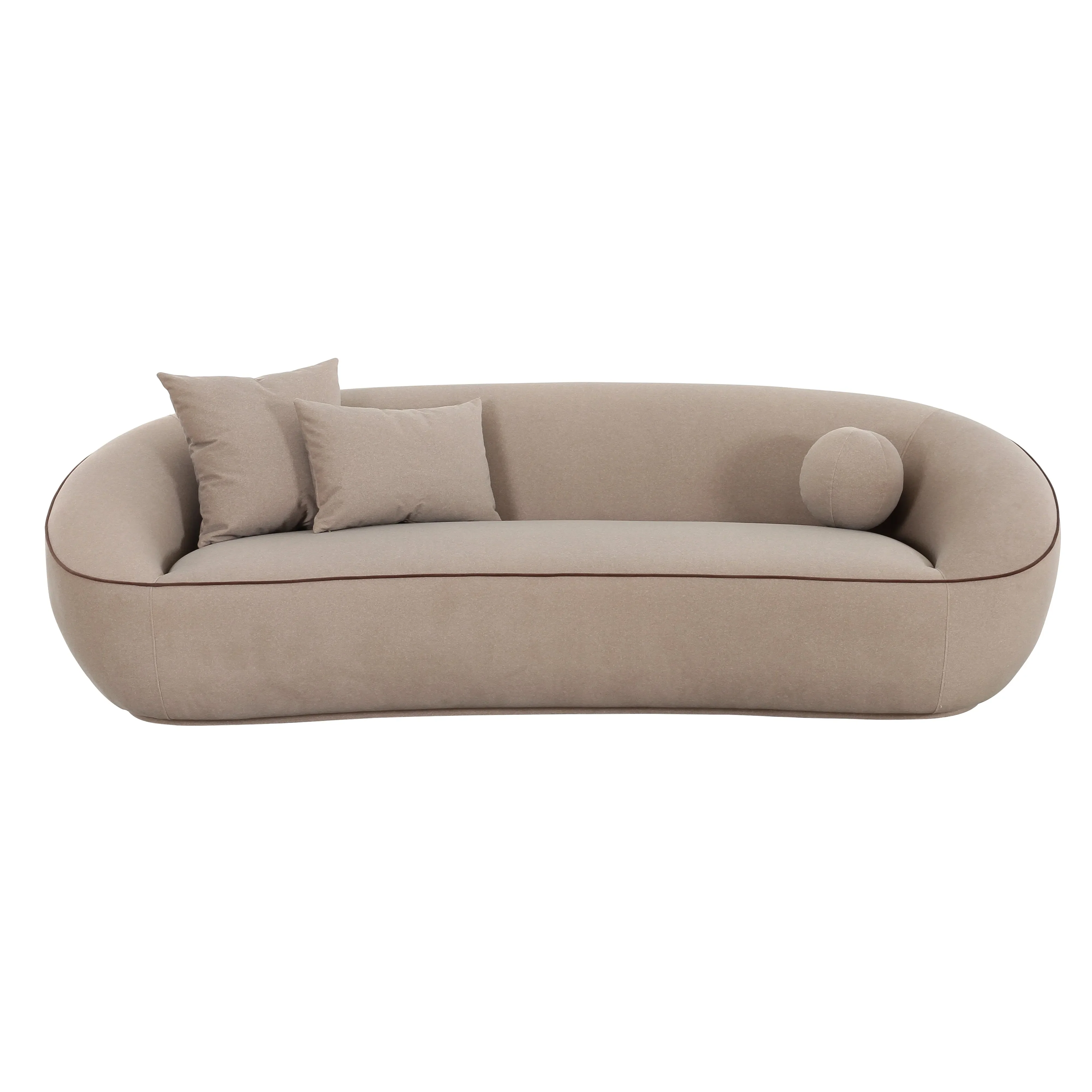 Jenny 98.5" Taupe Faux Mohair Sofa