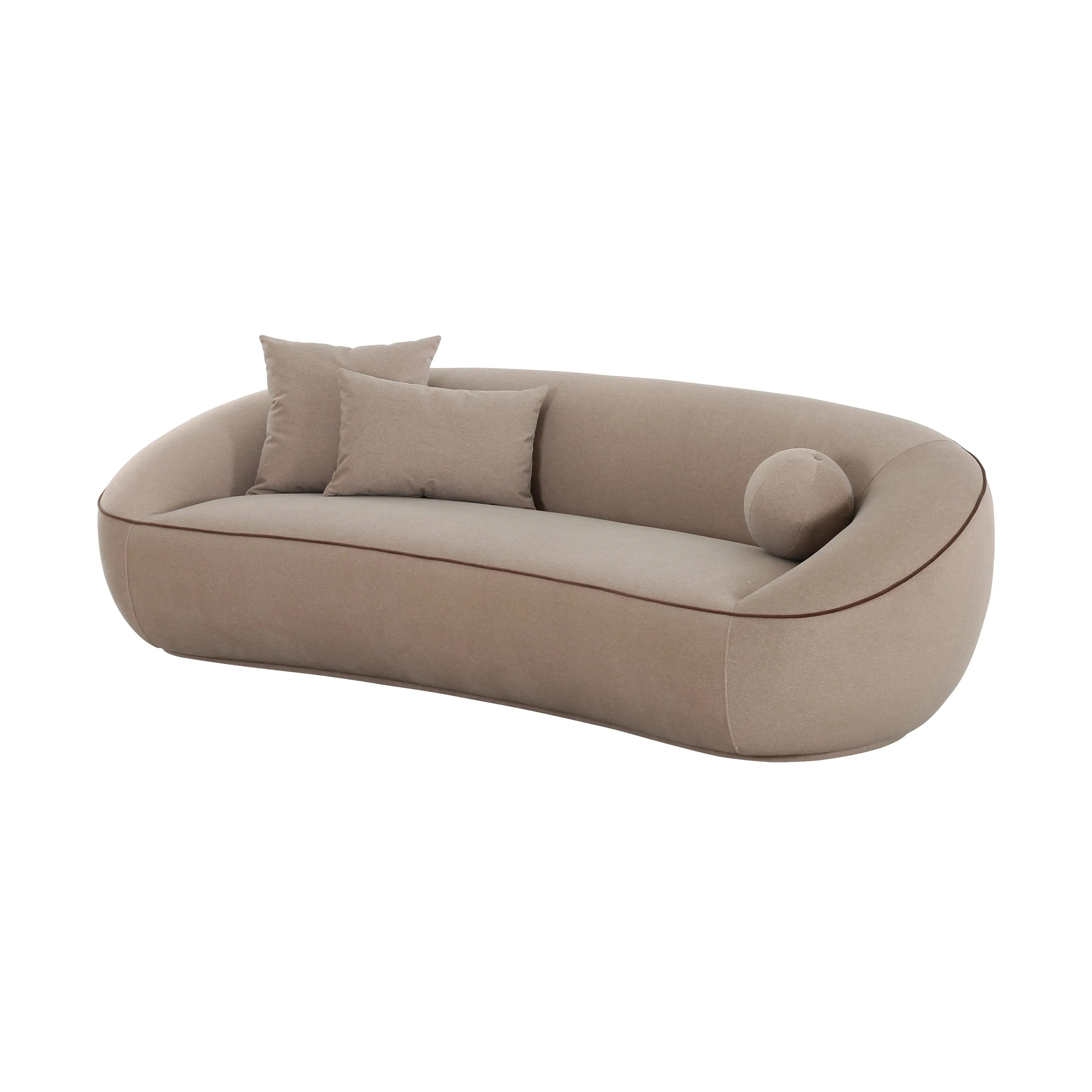 Jenny 98.5" Taupe Faux Mohair Sofa - Image 2