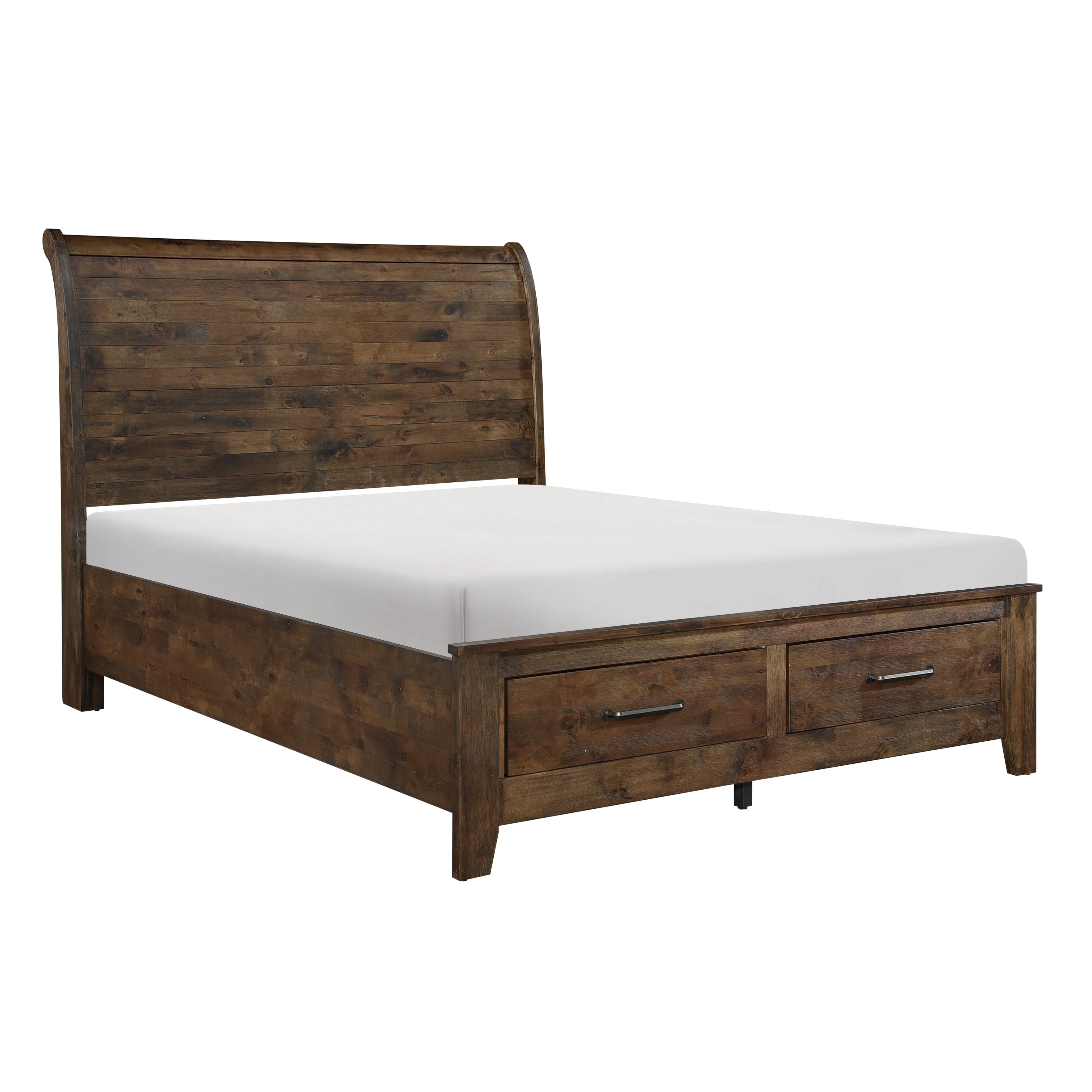 Jerrick Burnished Brown King Sleigh Storage Platform Bed - Image 4