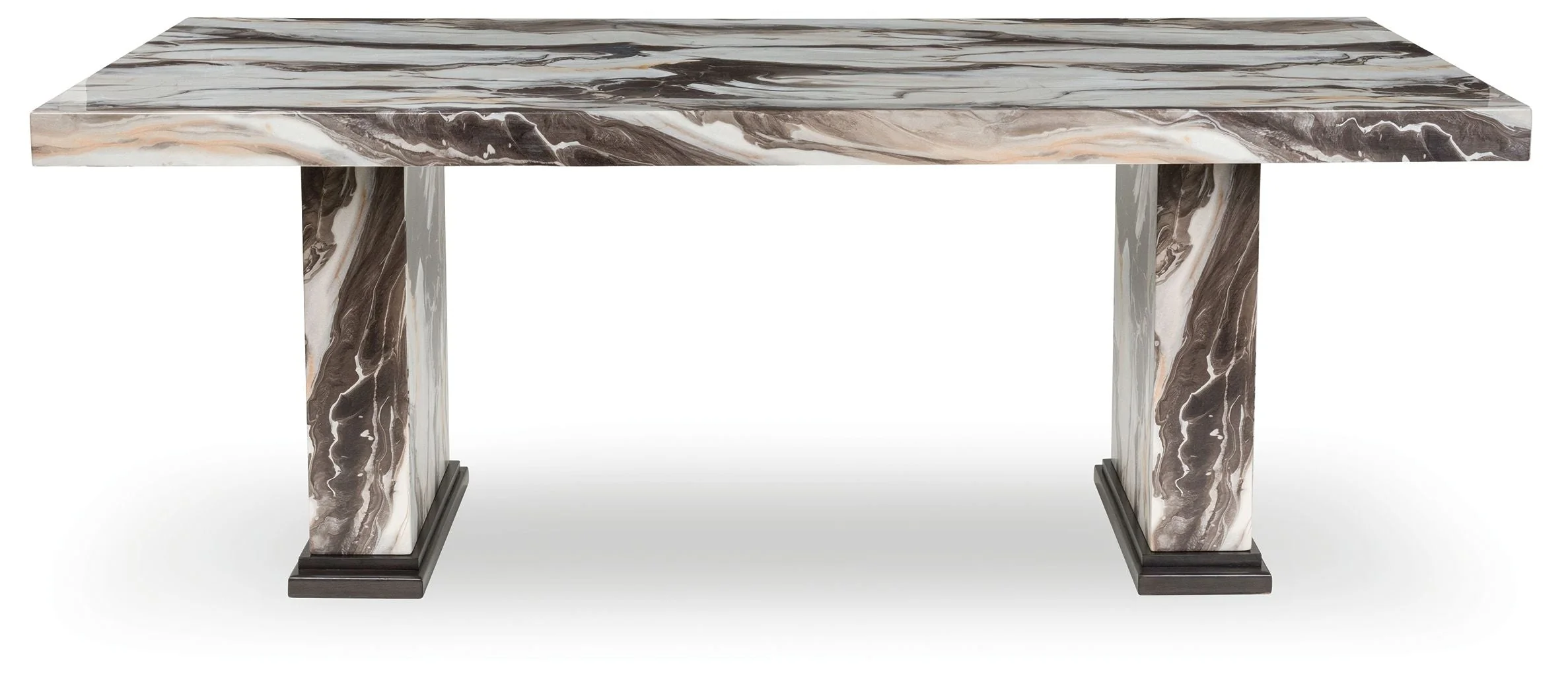 Jeshina Dark Brown/Beige Dining Table - Image 4